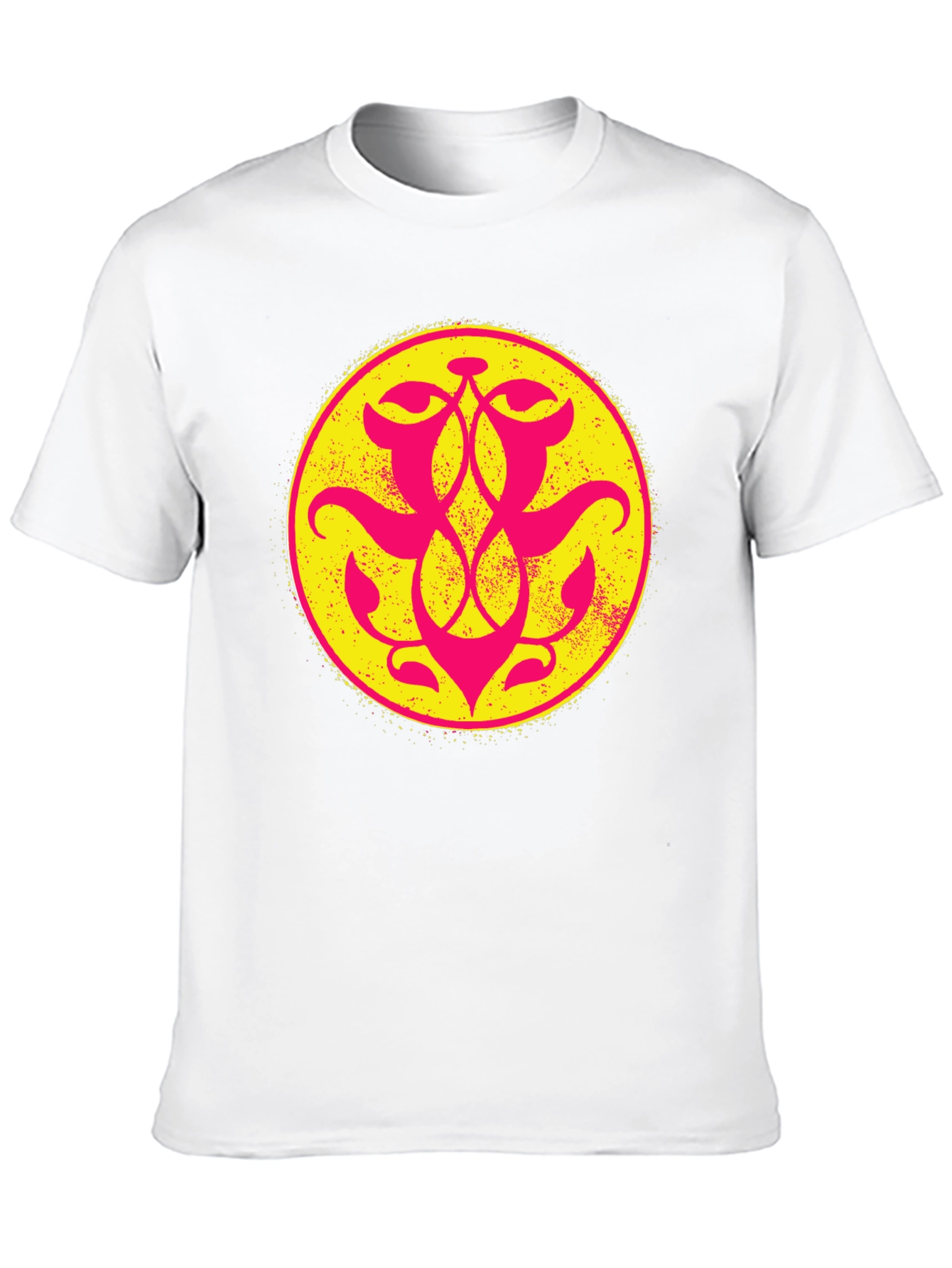 Graphic Tee: Yellow & Pink Geometric Circle