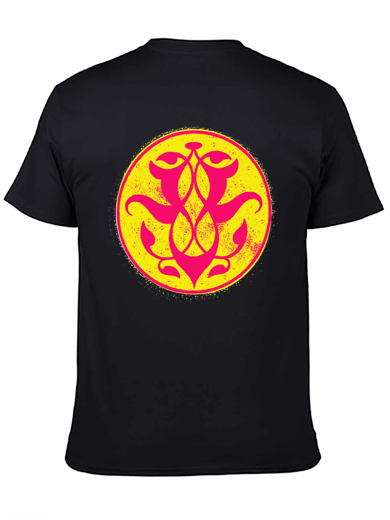 Graphic Tee: Yellow & Pink Geometric Circle