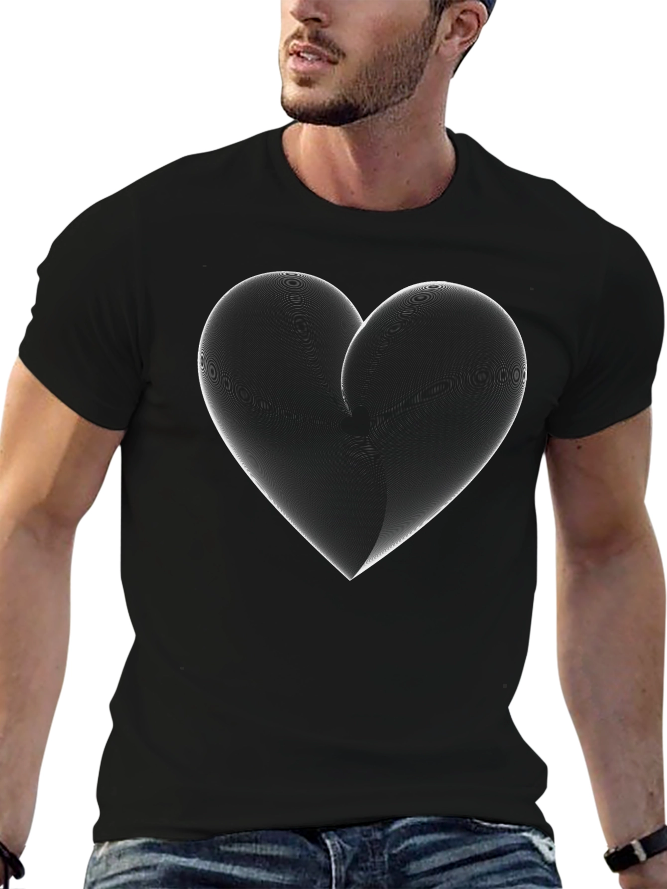 Heart Graphic Black T-Shirt