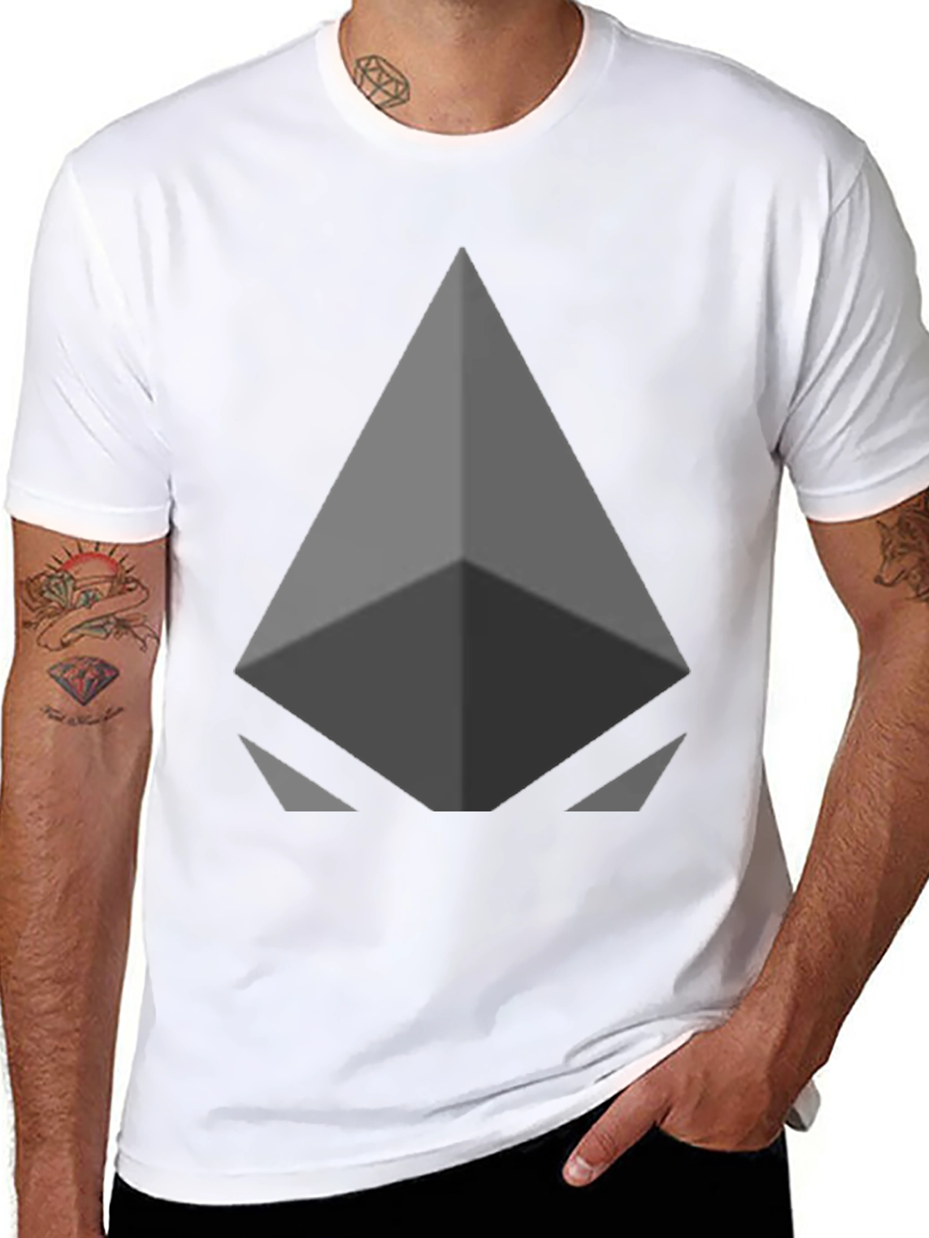 Geometric Graphic Print Crew Neck T-Shirt