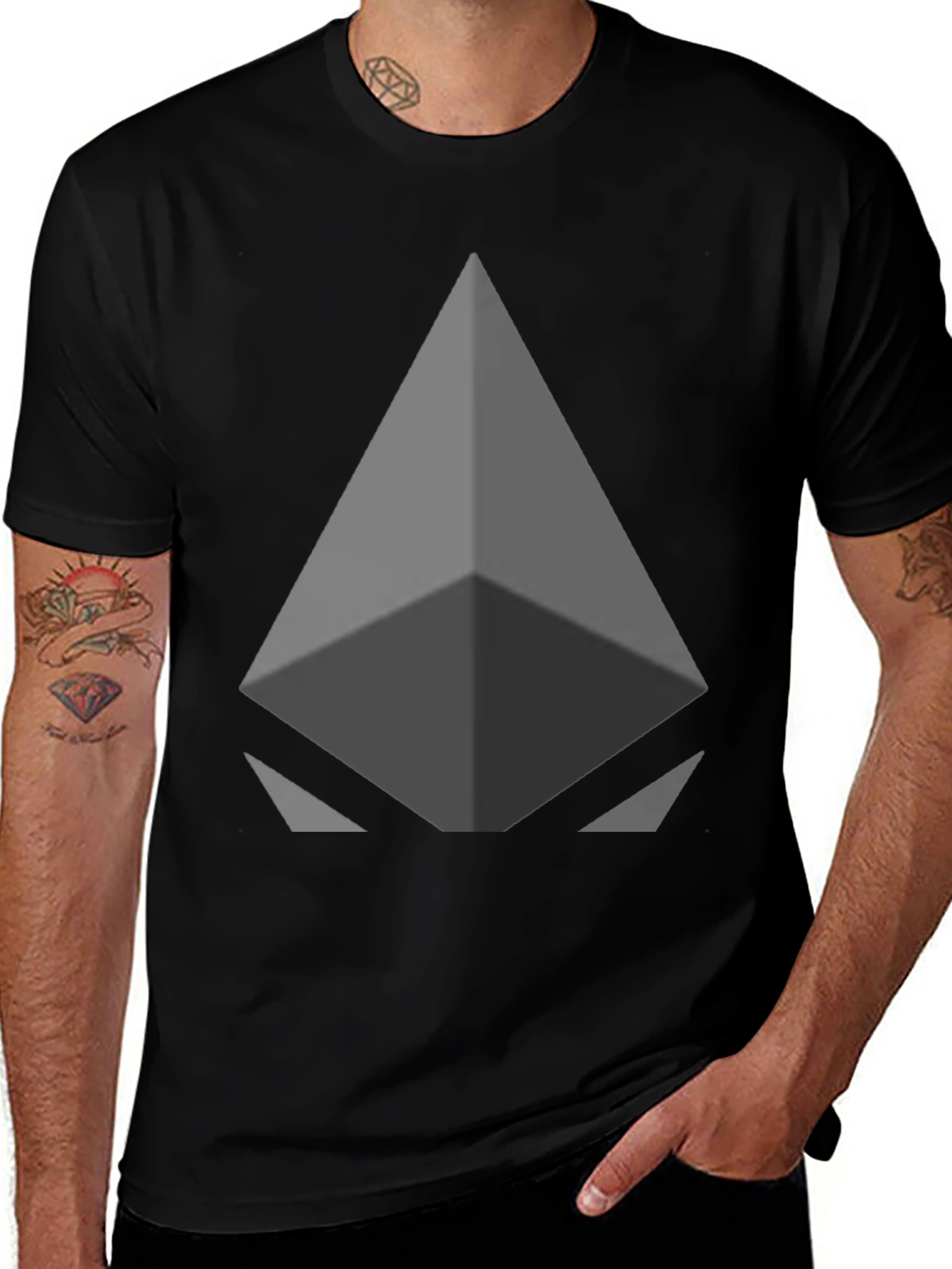 Geometric Graphic Print Crew Neck T-Shirt