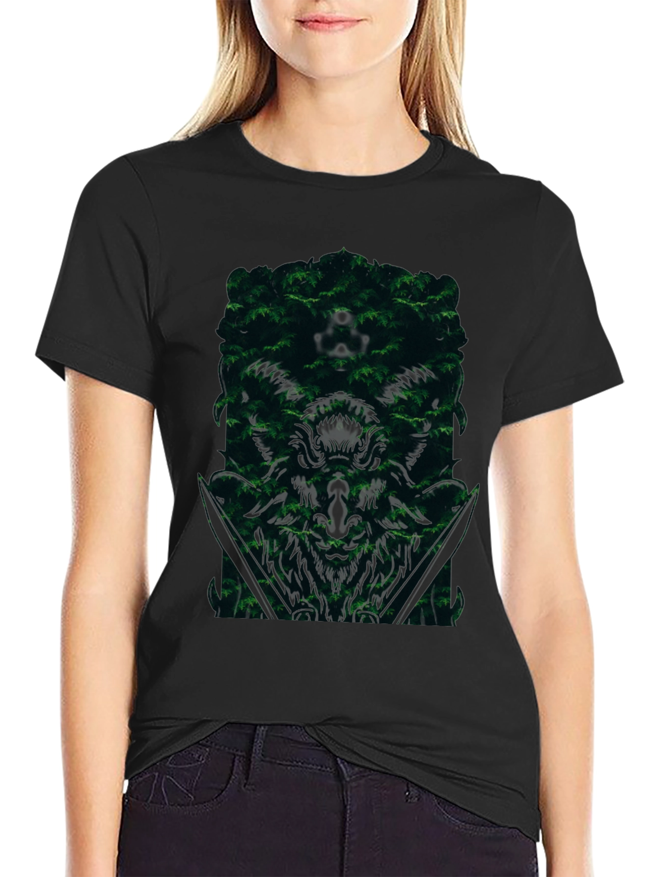 Natures Embrace Tee - Forest Design Black T-Shirt