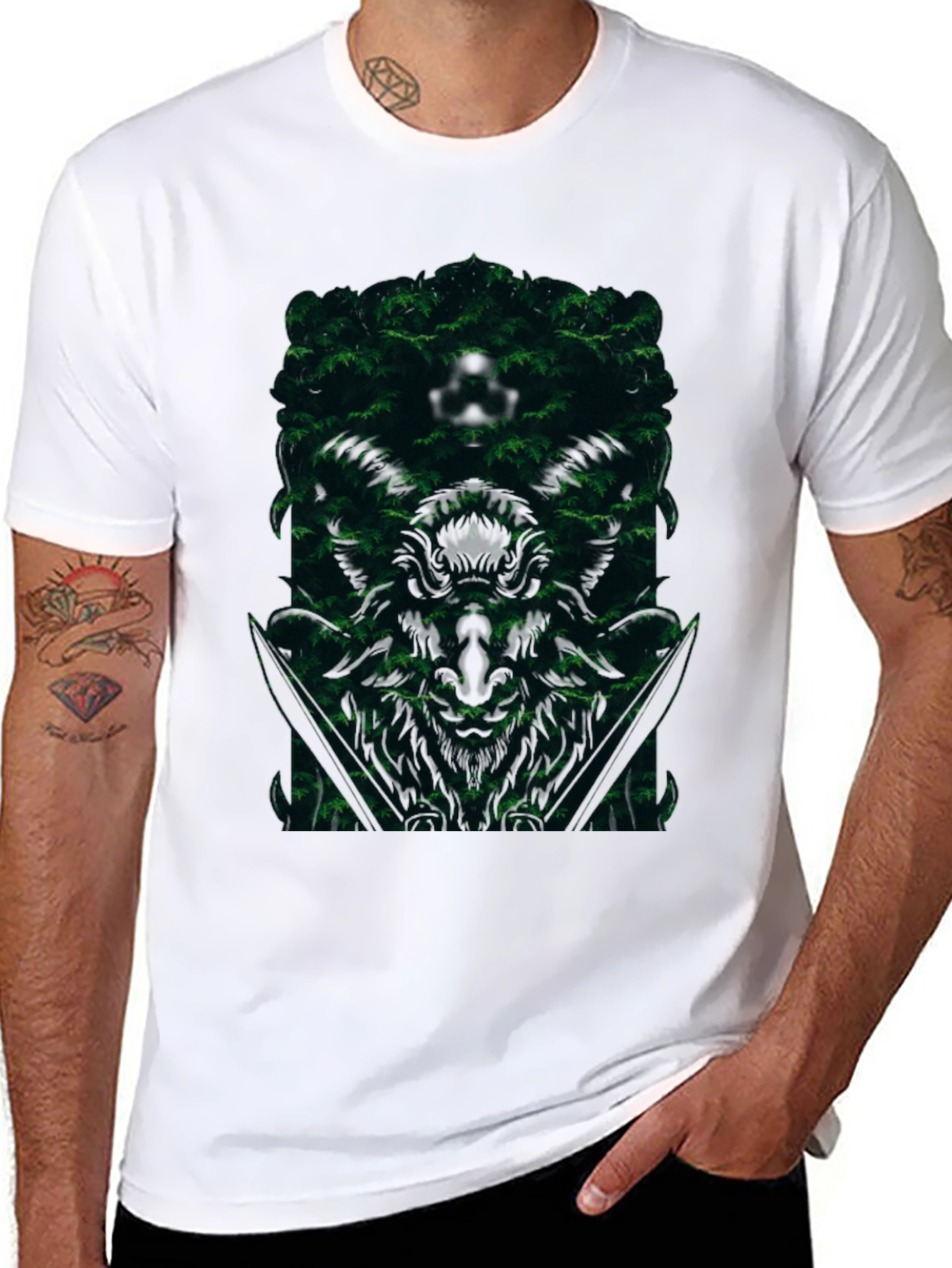 Natures Embrace Tee - Forest Design Black T-Shirt