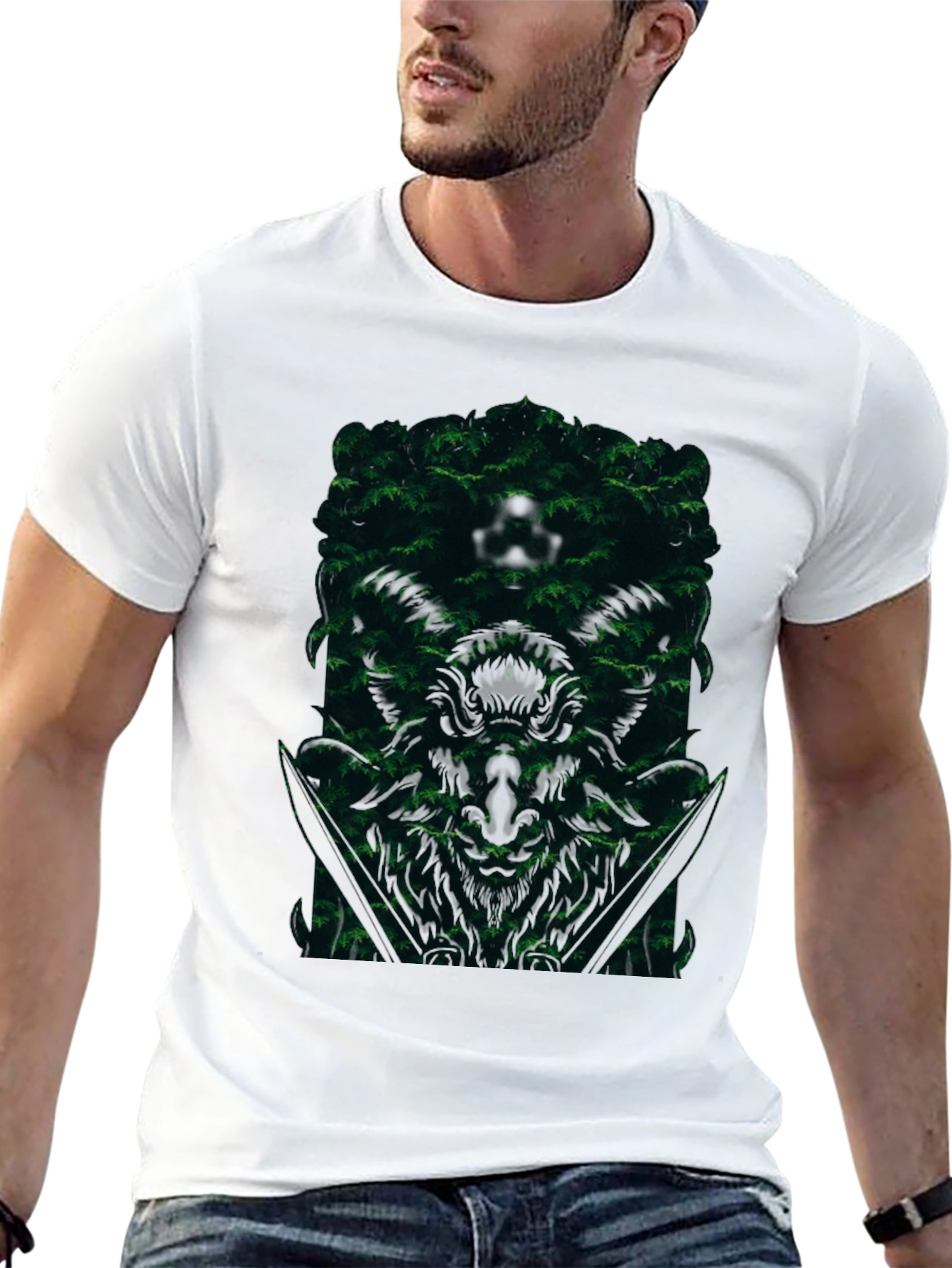 Natures Embrace Tee - Forest Design Black T-Shirt