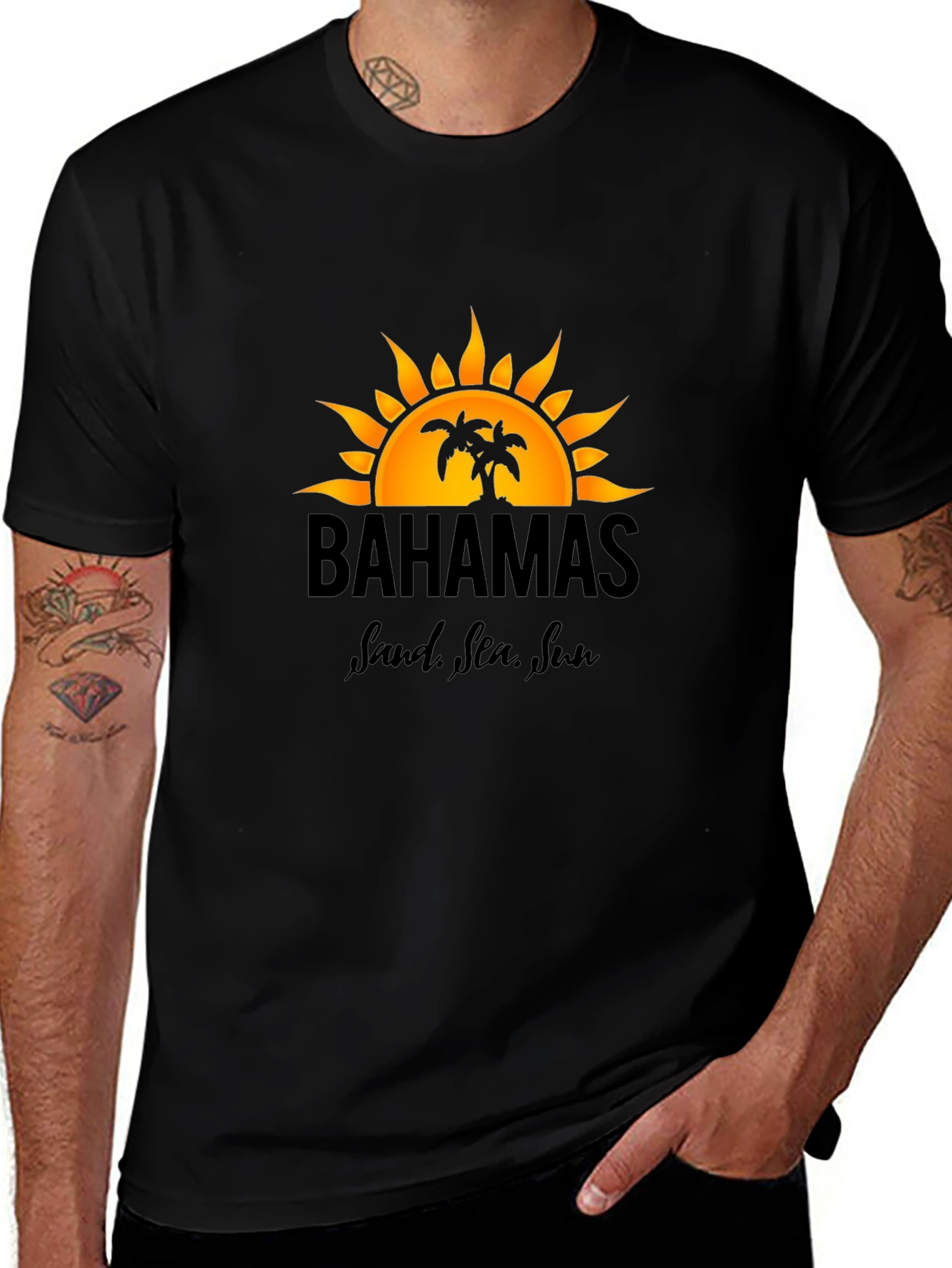 Bahamas Sand Sea Sun Graphic Tee