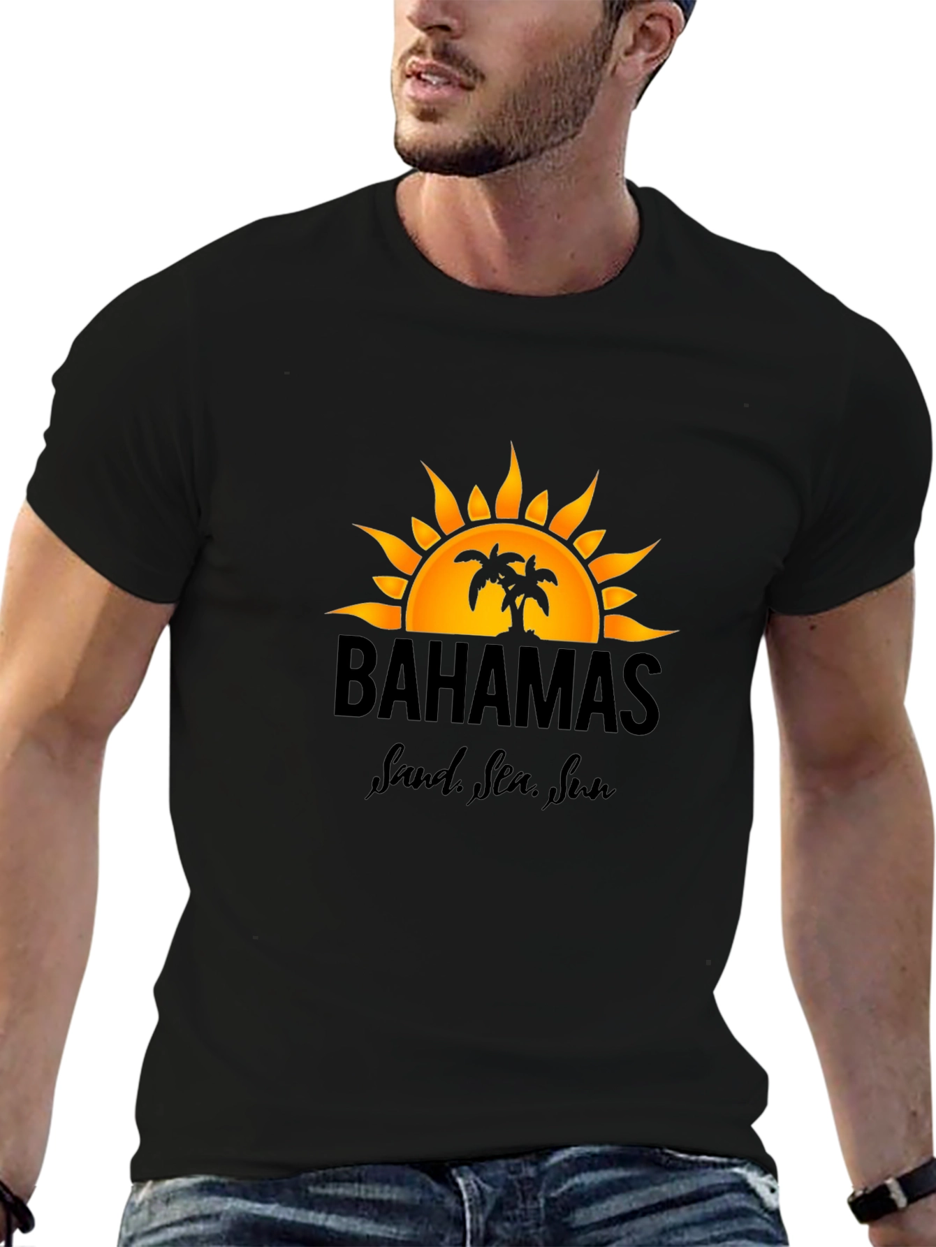 Bahamas Sand Sea Sun Graphic Tee