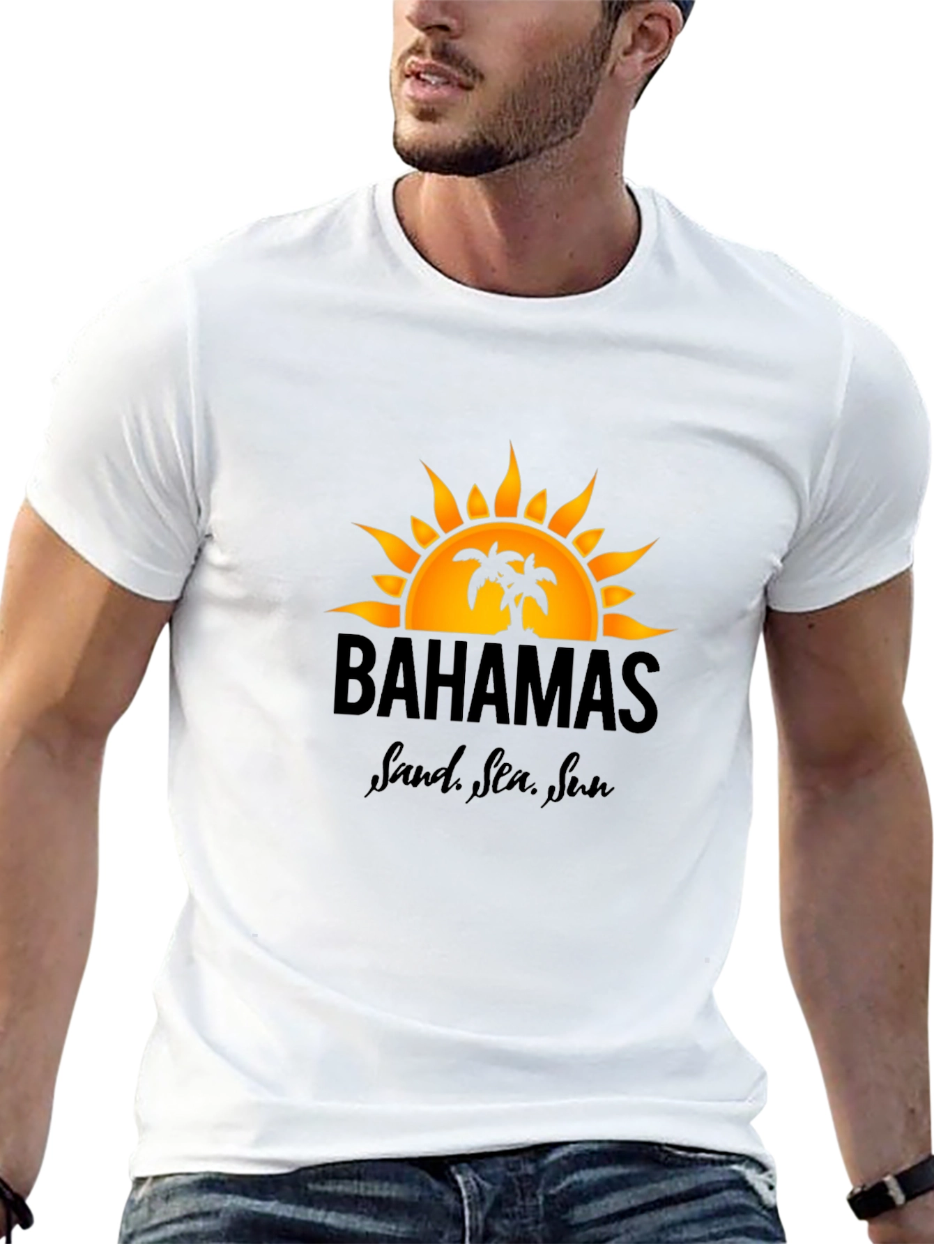 Bahamas Sand Sea Sun Graphic Tee