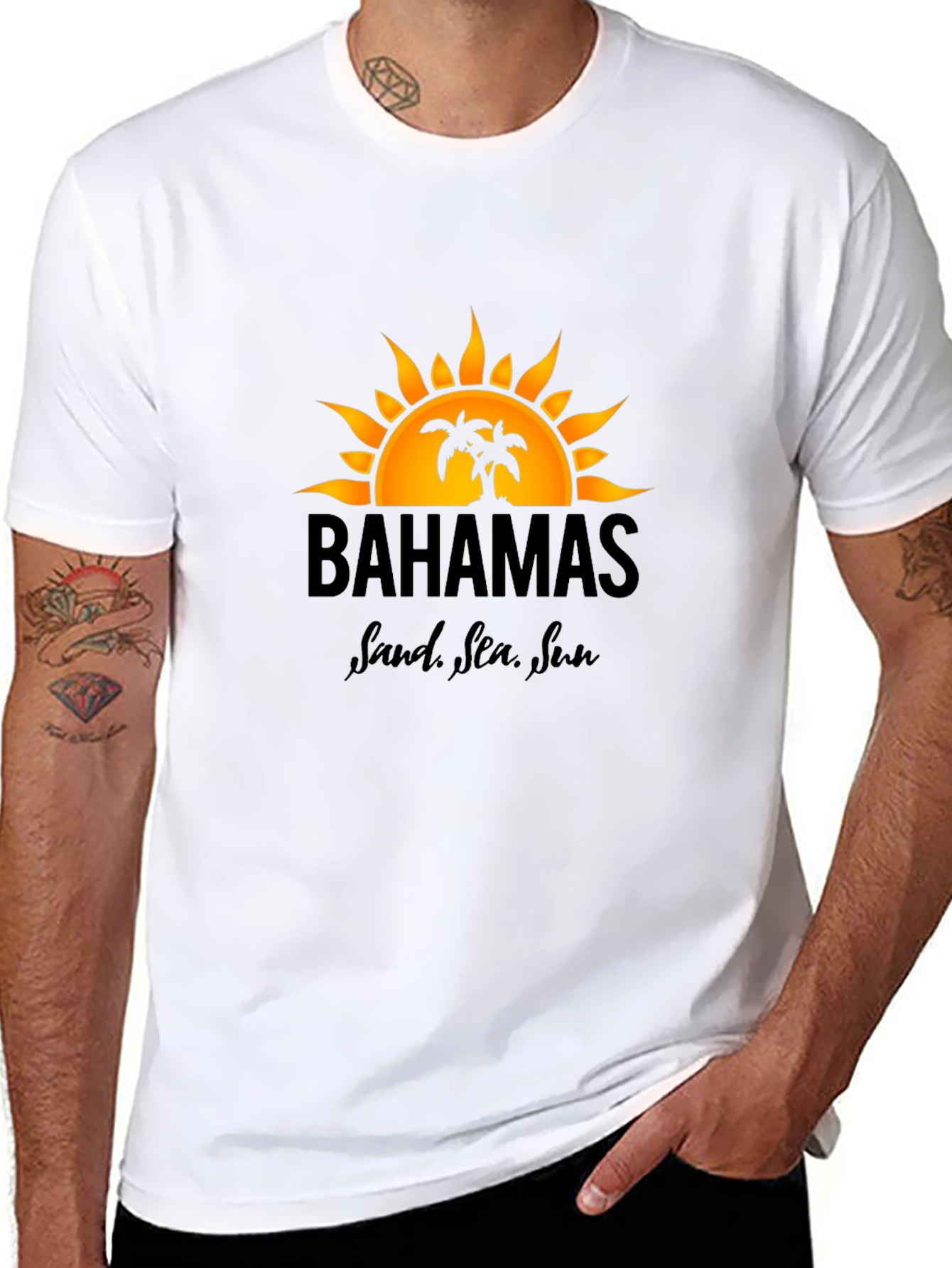 Bahamas Sand Sea Sun Graphic Tee