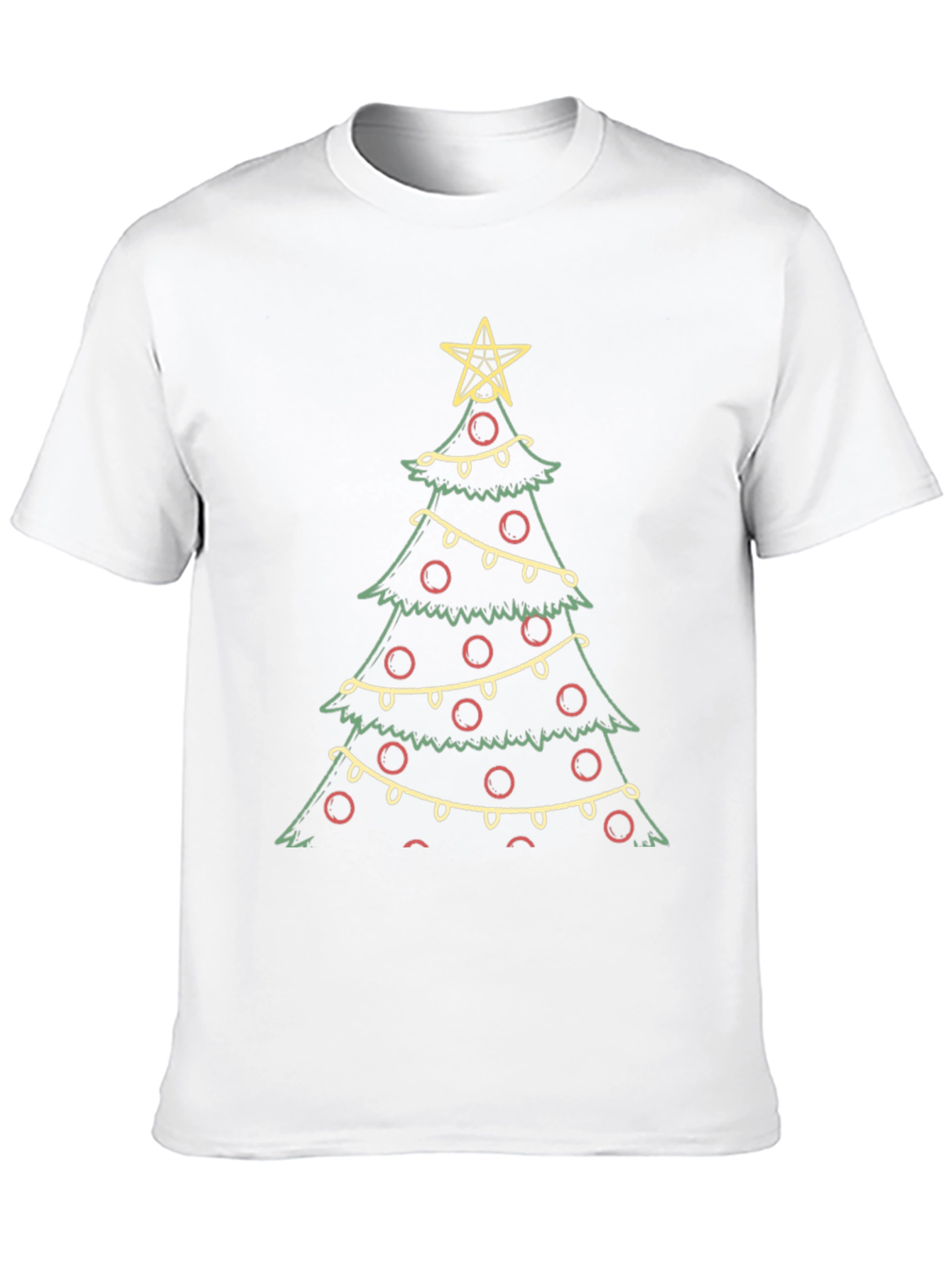 Festive Christmas Tree Graphic Tee - Black