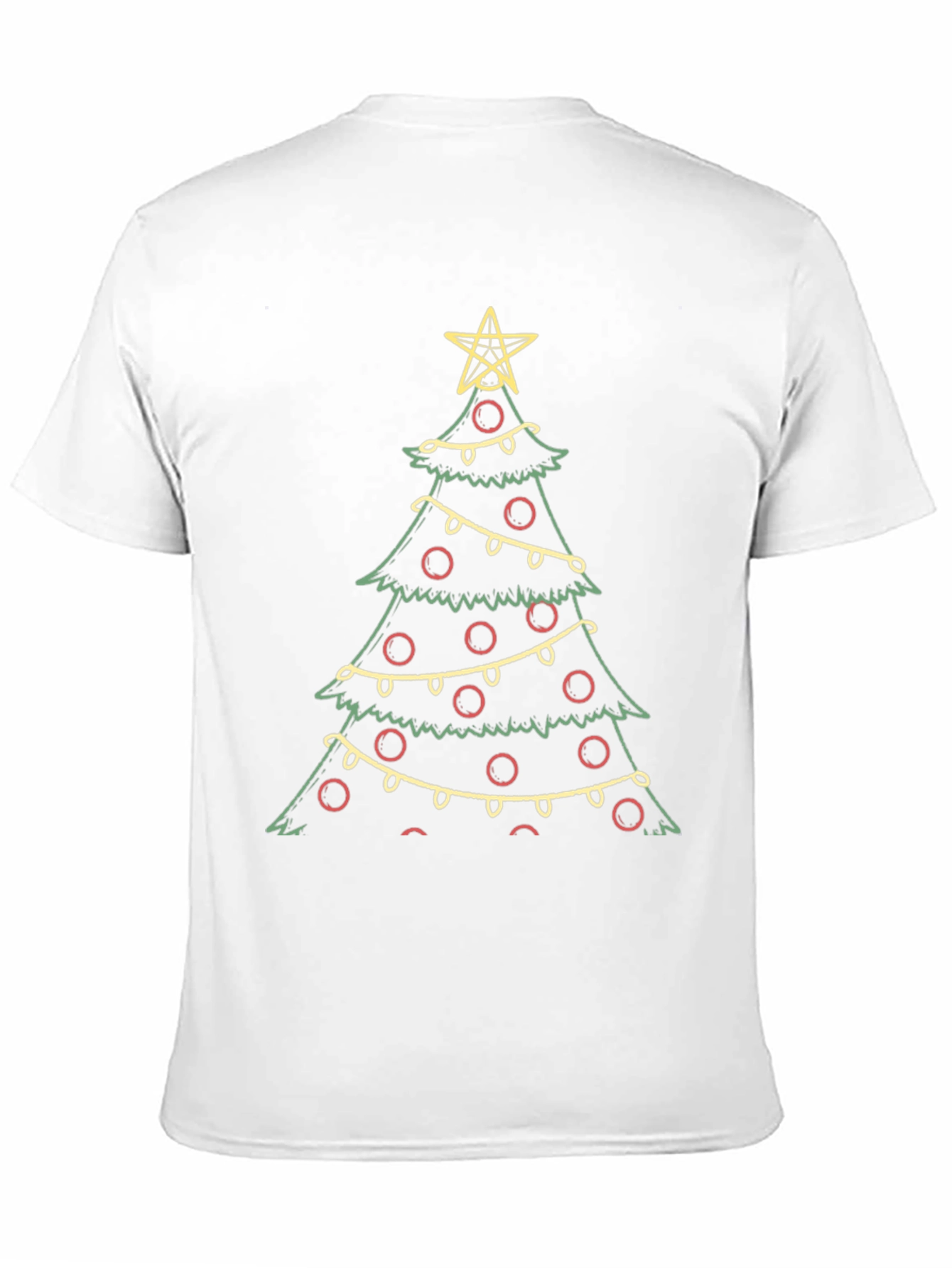 Festive Christmas Tree Graphic Tee - Black