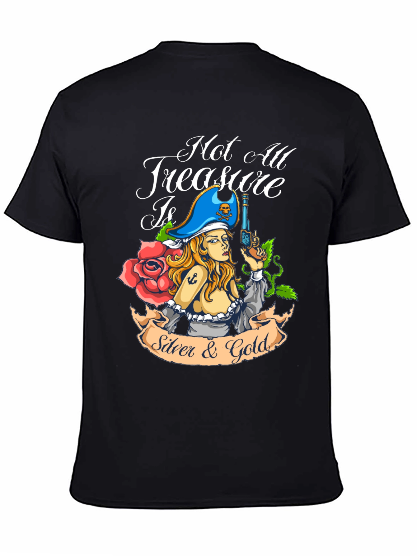 Pirate Treasure Graphic T-Shirt - Black
