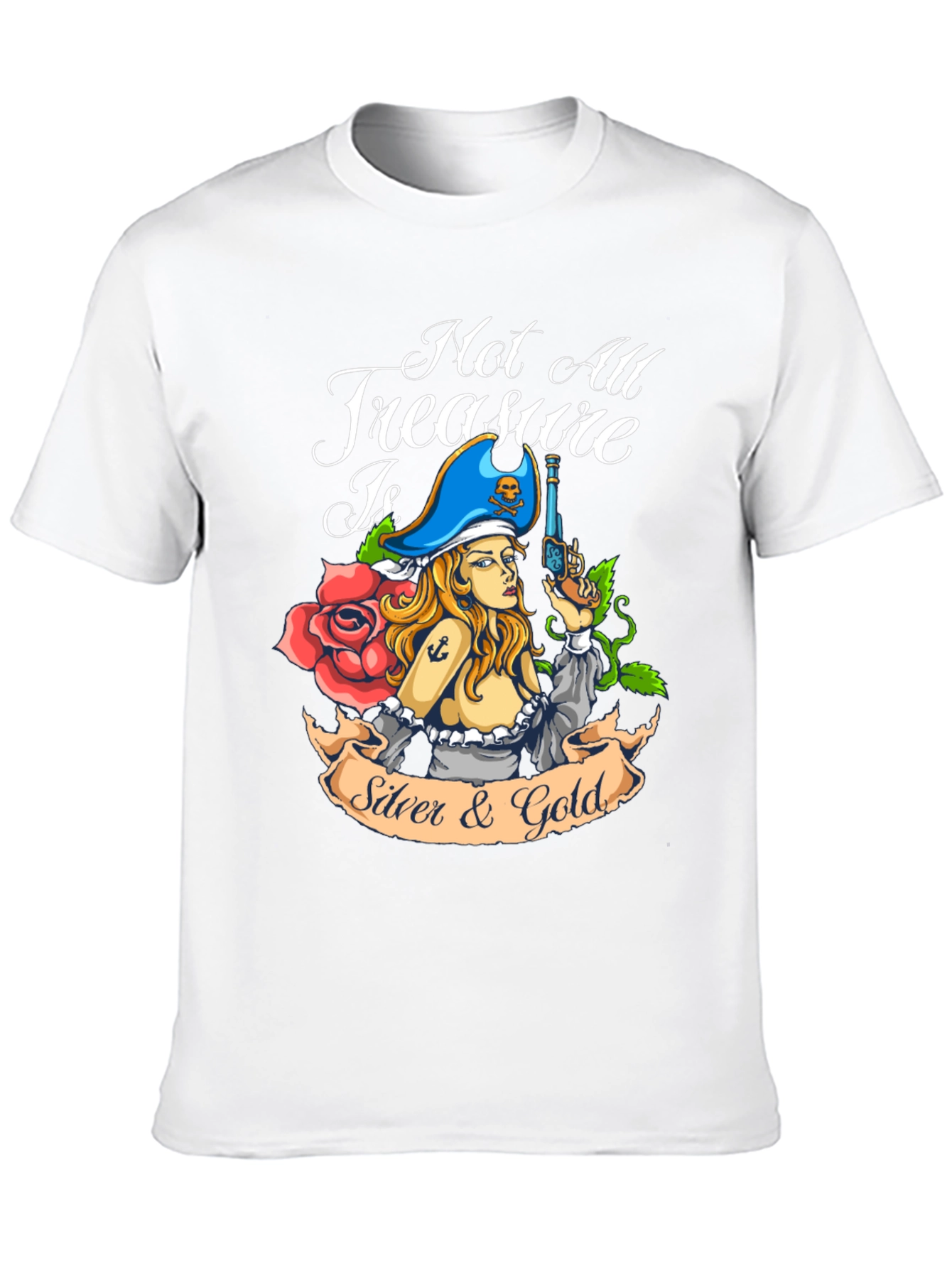 Pirate Treasure Graphic T-Shirt - Black