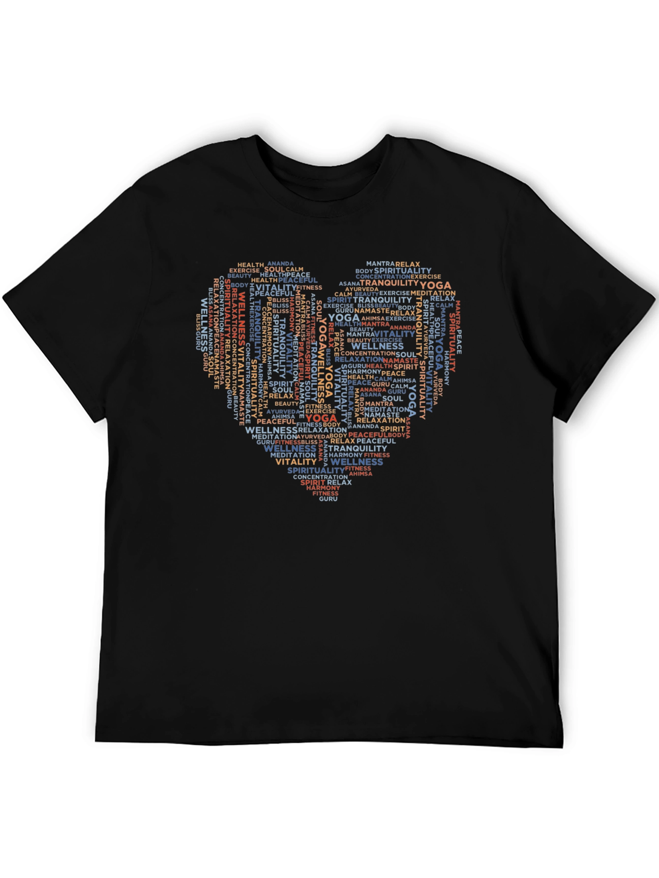 Yoga Word Art Heart T-Shirt