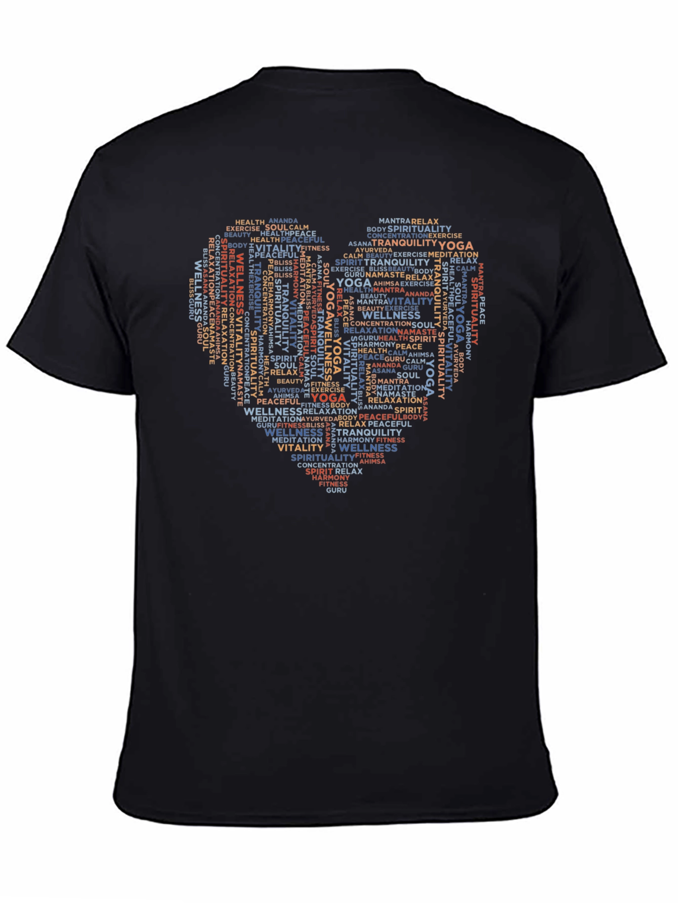Yoga Word Art Heart T-Shirt