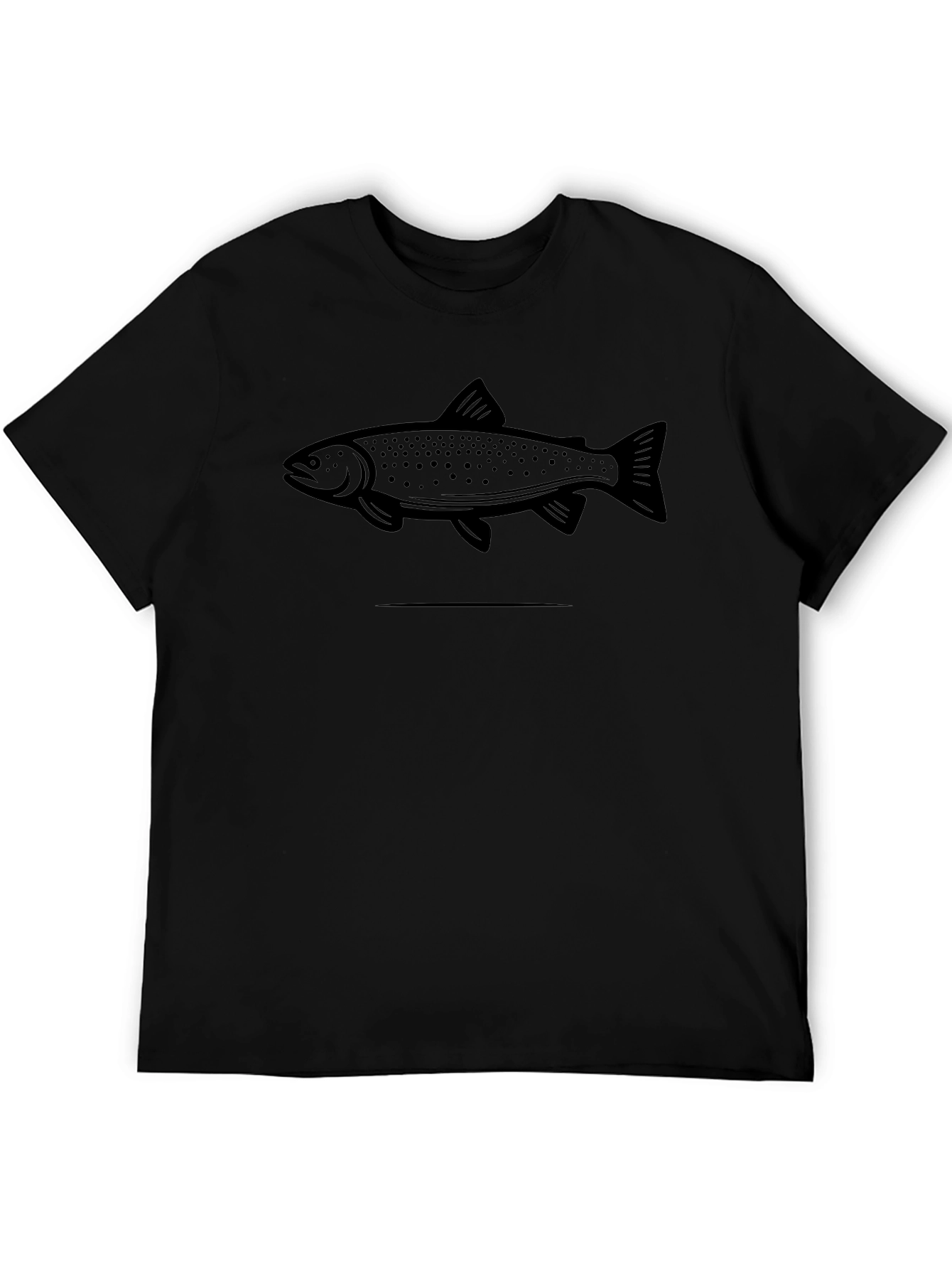 Black Trout Graphic Tee - Fishing Enthusiast Apparel