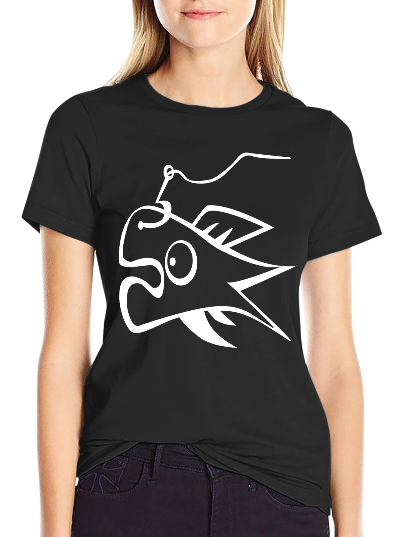 Anglerfish Graphic T-Shirt - Black Cotton Tee