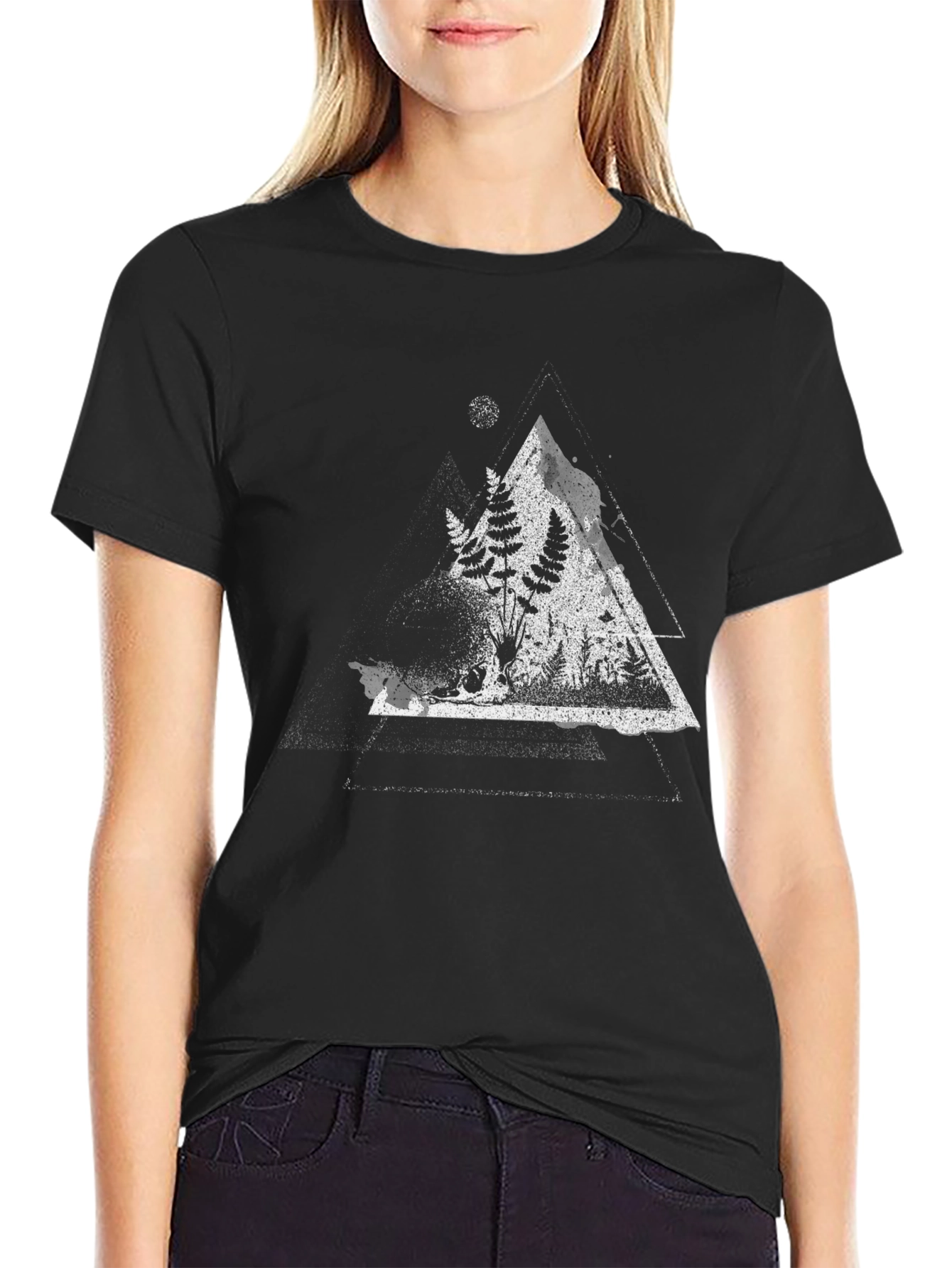 Nature Triangle Graphic Tee - Black