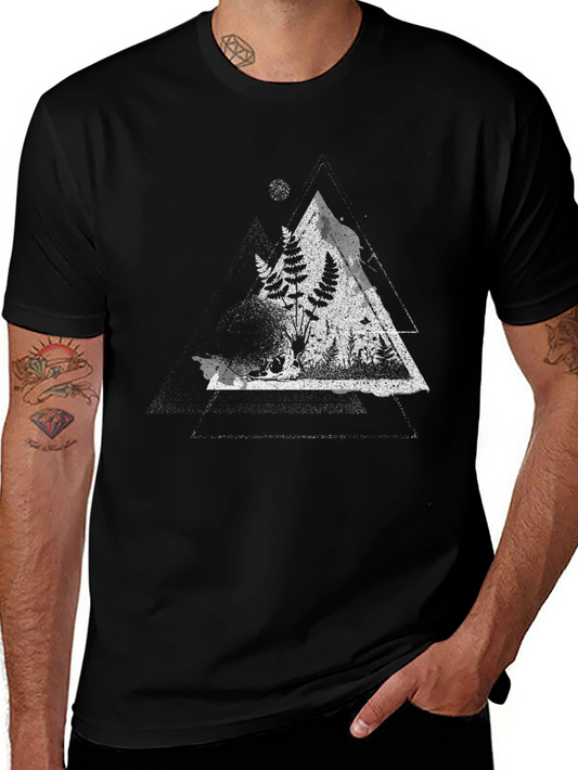 Nature Triangle Graphic Tee - Black