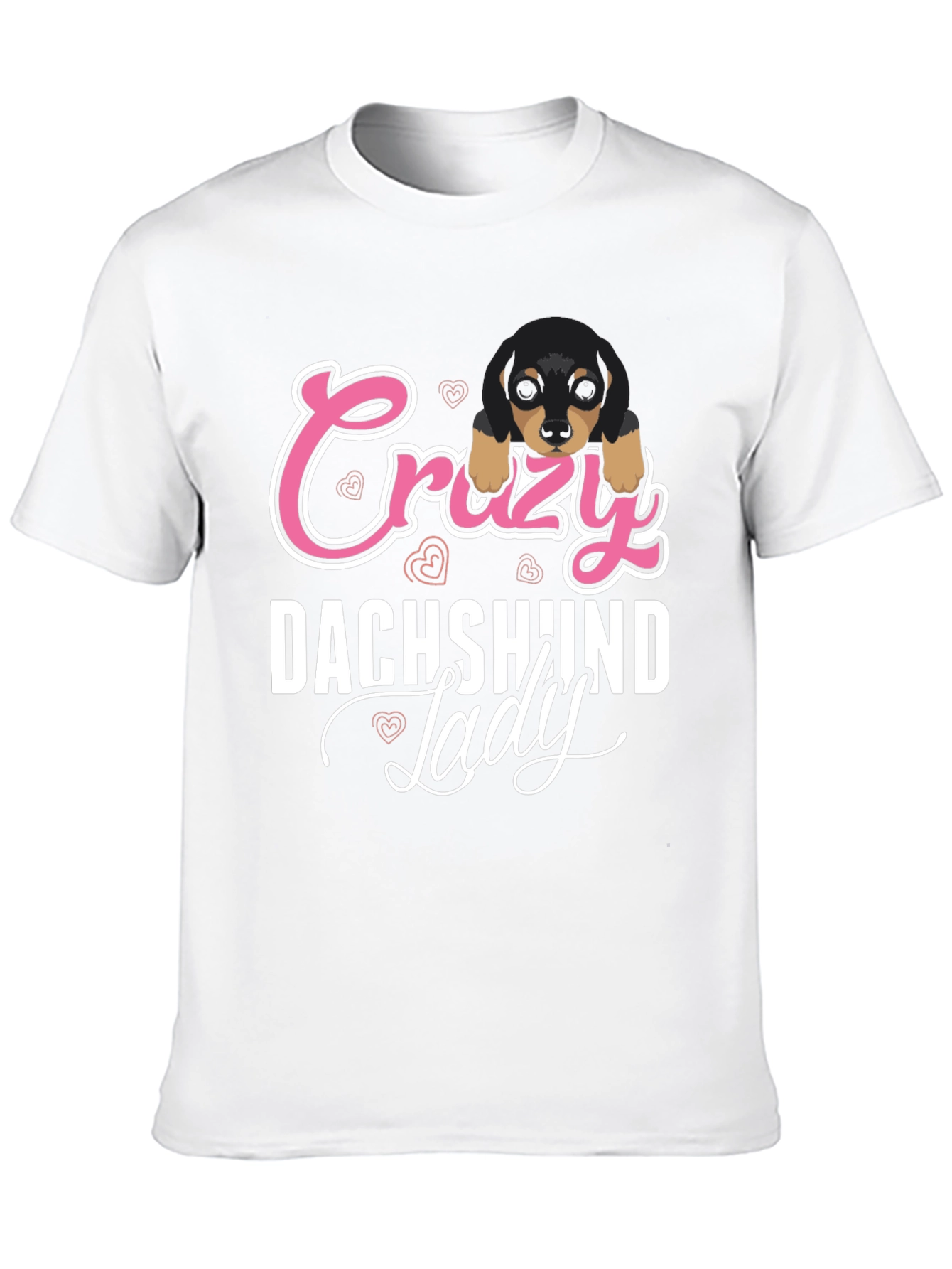 Crazy Dachshund Lady T-Shirt - Unisex Black Tee