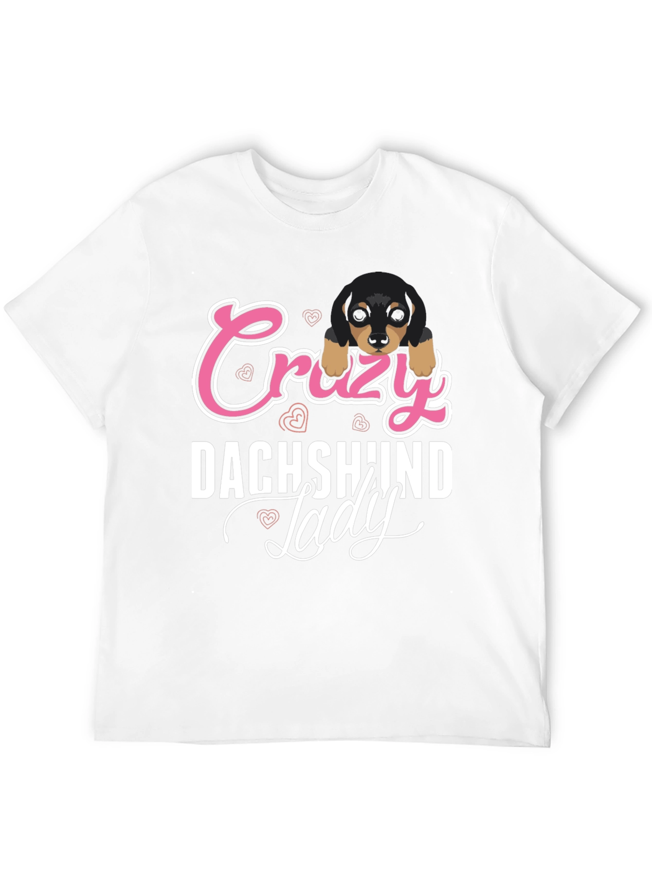 Crazy Dachshund Lady T-Shirt - Unisex Black Tee