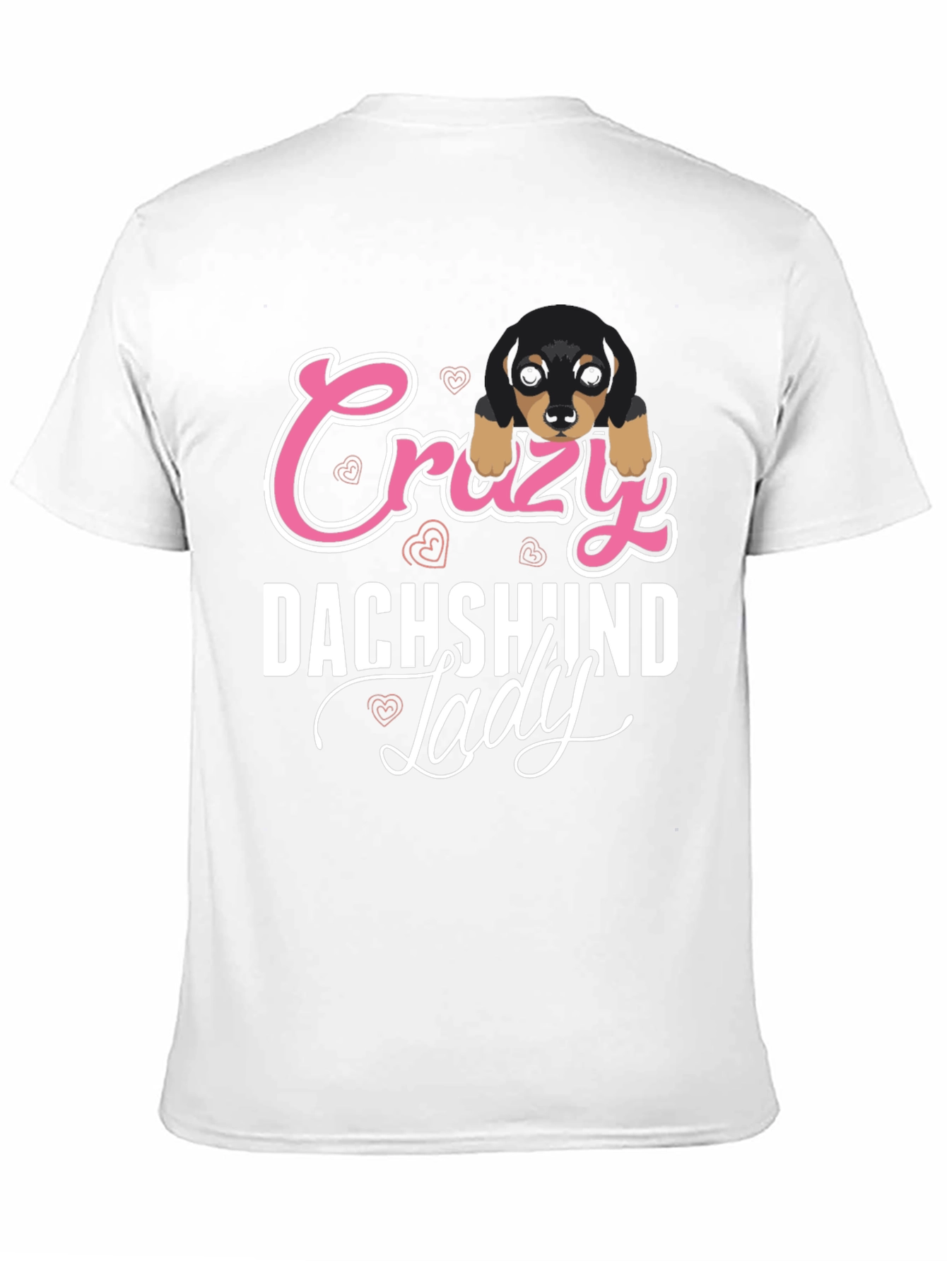 Crazy Dachshund Lady T-Shirt - Unisex Black Tee