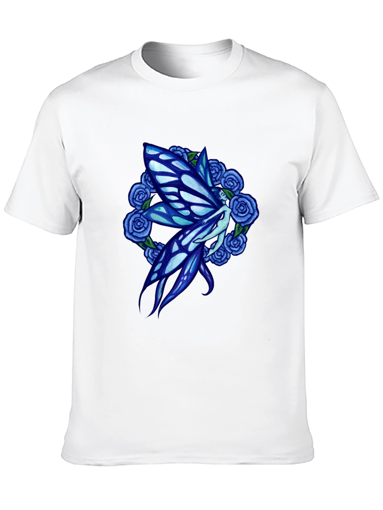 Fairy and Rose Graphic Black T-Shirt