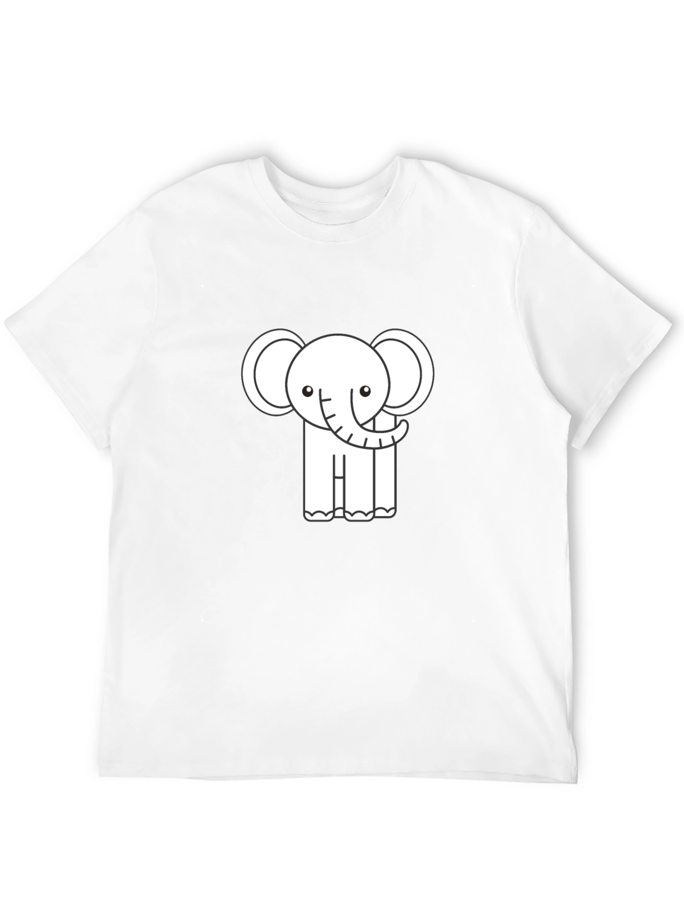 Cute Elephant Graphic Tee - Black Cotton T-Shirt