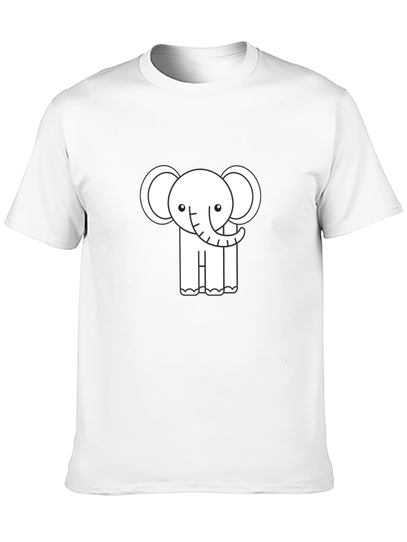 Cute Elephant Graphic Tee - Black Cotton T-Shirt