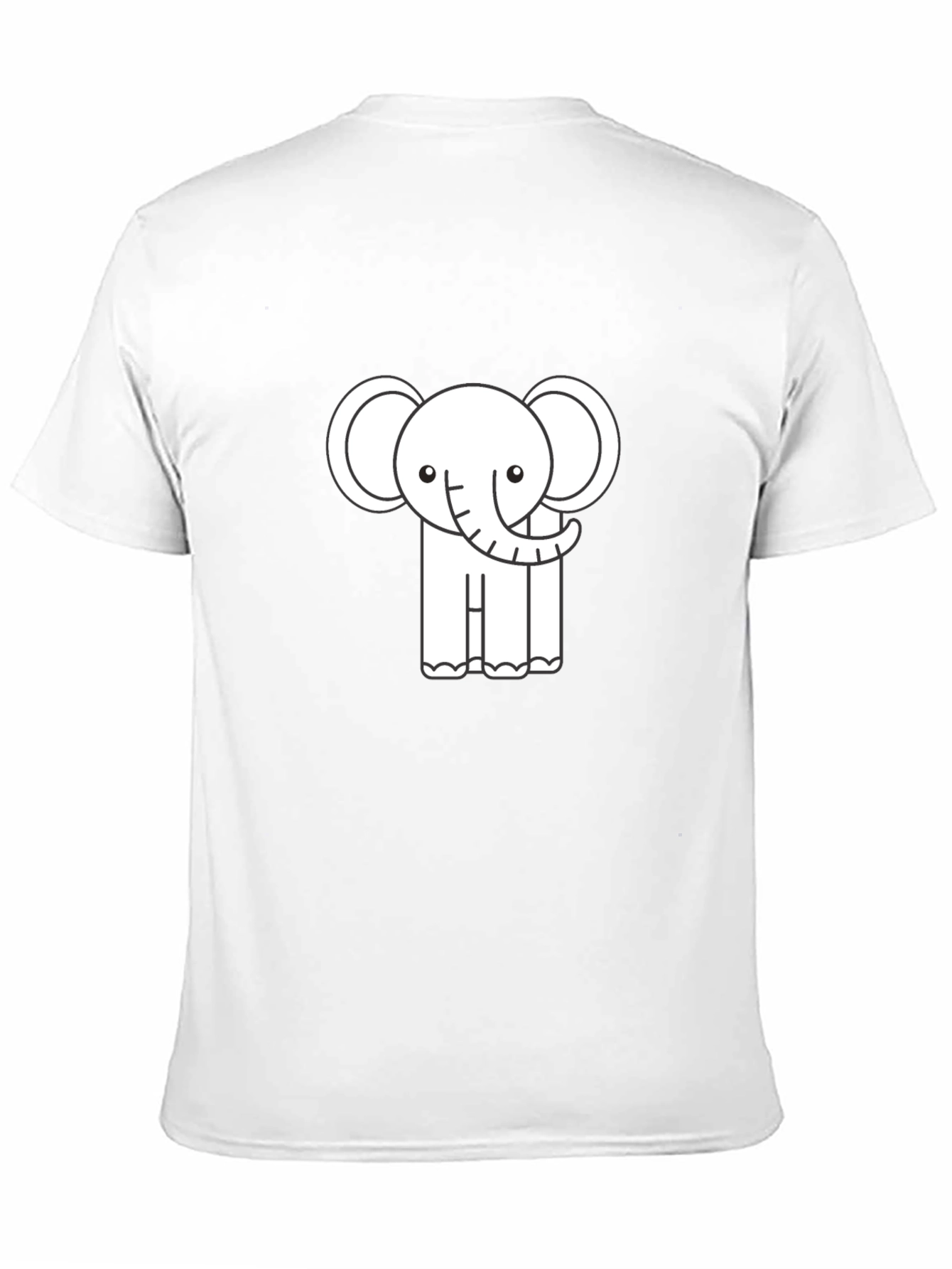 Cute Elephant Graphic Tee - Black Cotton T-Shirt