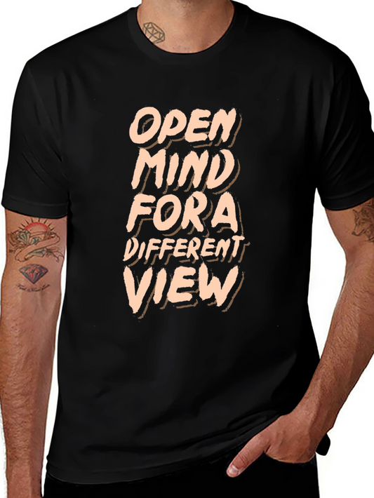 Open Mind Different View Black T-Shirt