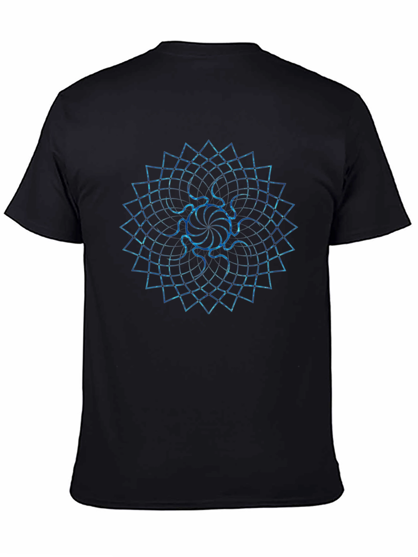 Geometric Mandala Print Black T-Shirt