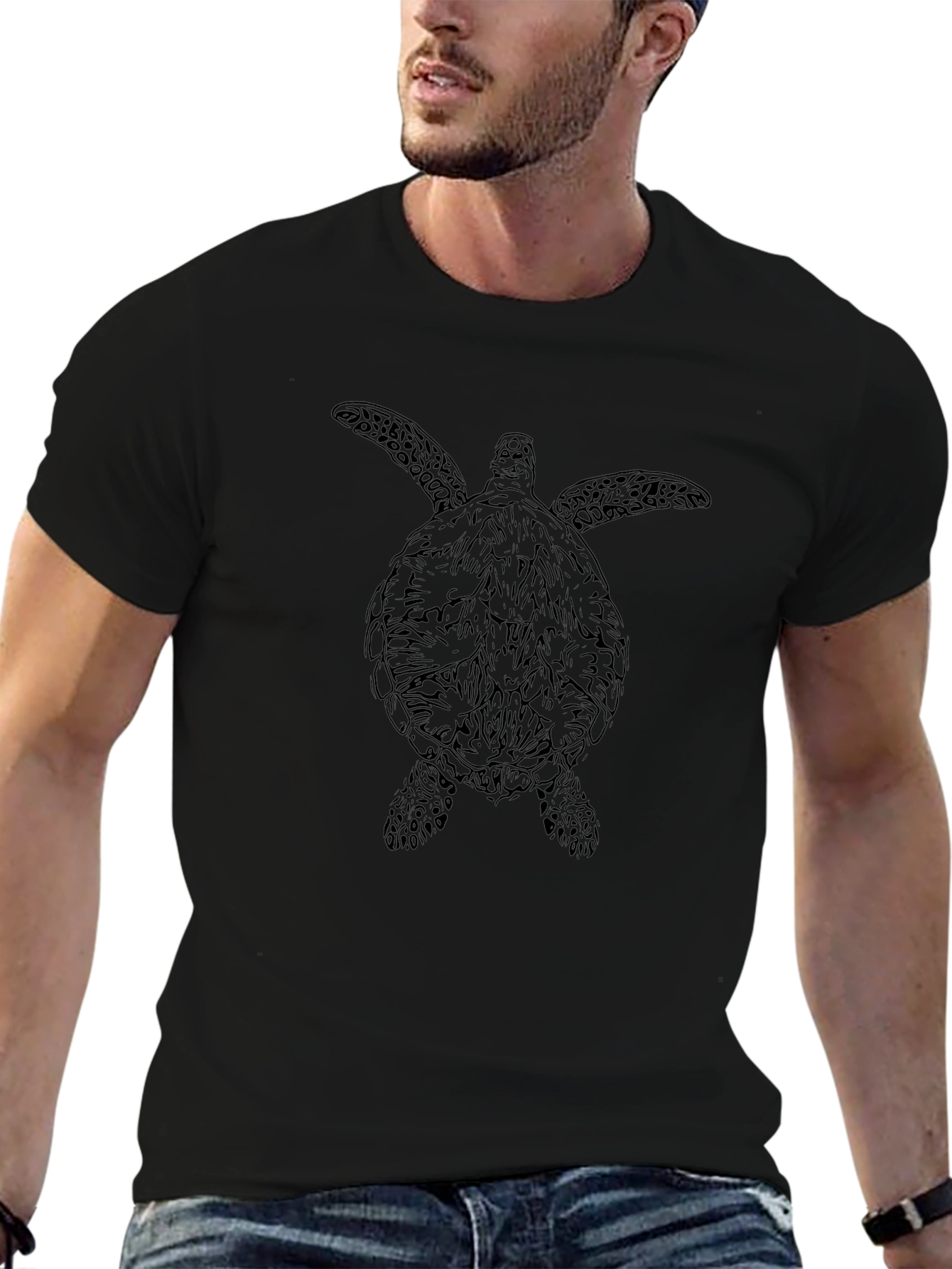Sea Turtle Graphic Tee - Mens Black T-Shirt