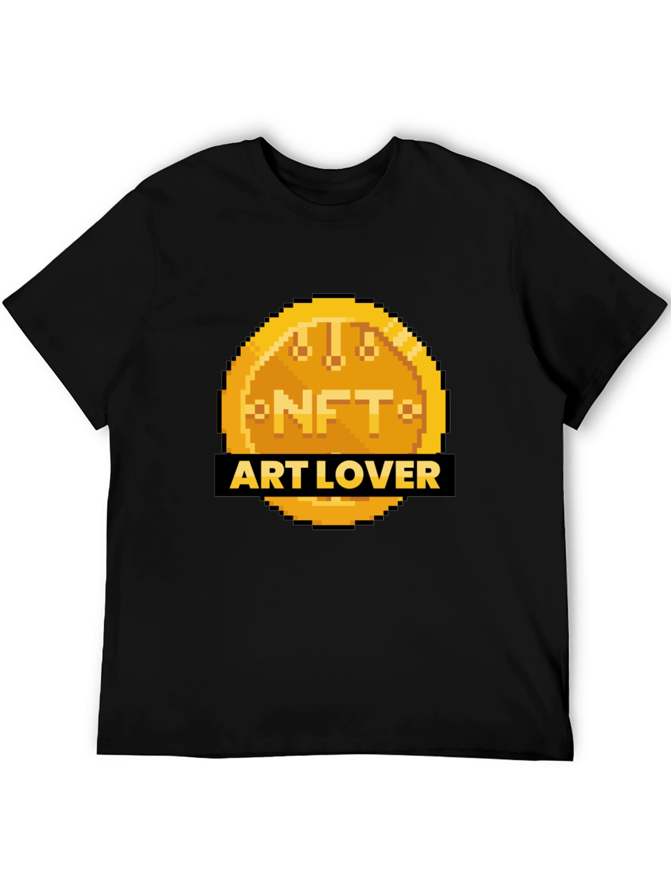 NFT Art Lover Pixel Coin Black T-Shirt