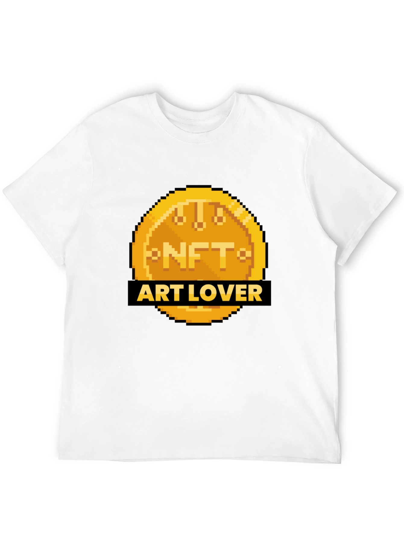 NFT Art Lover Pixel Coin Black T-Shirt