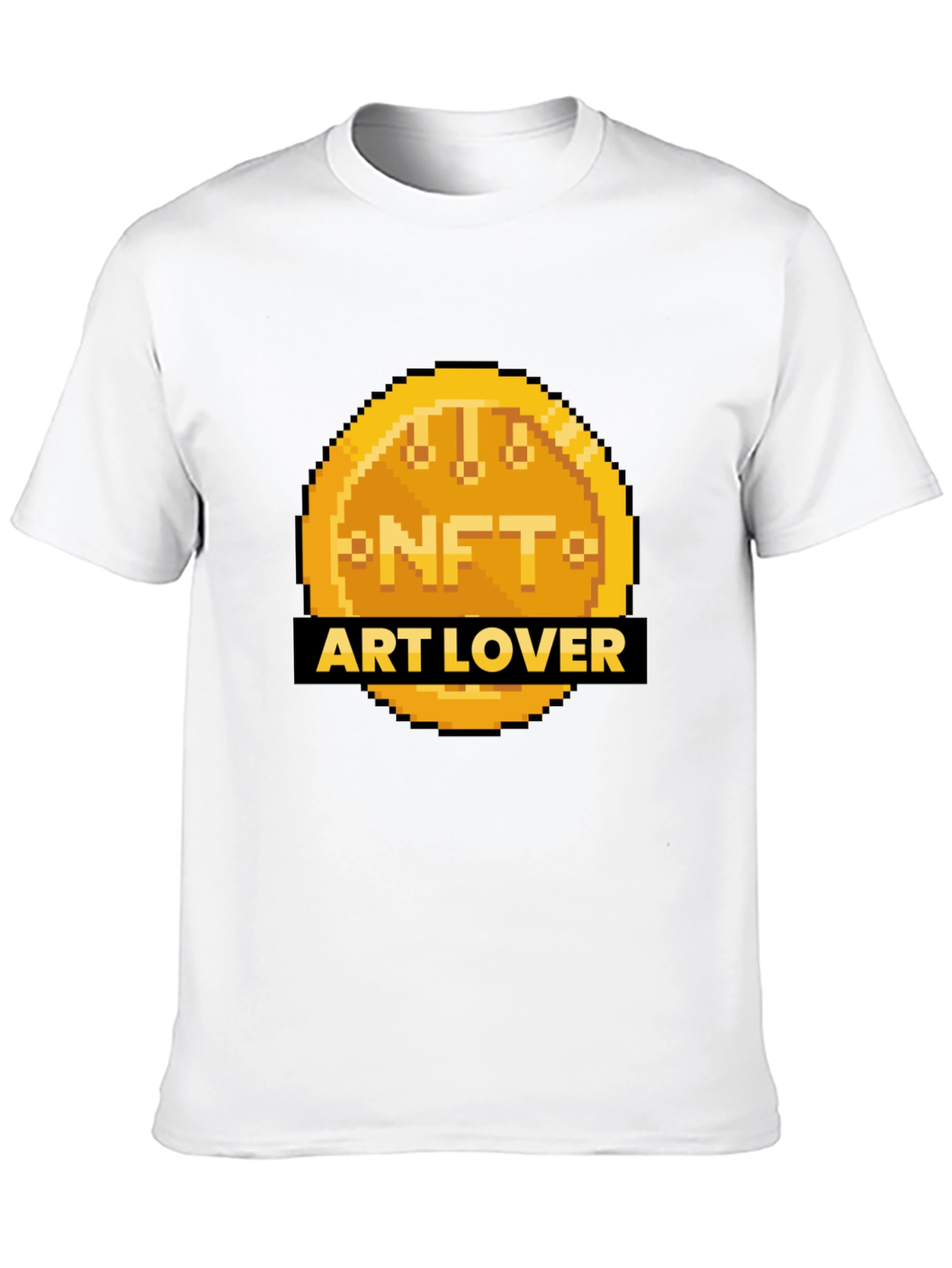 NFT Art Lover Pixel Coin Black T-Shirt