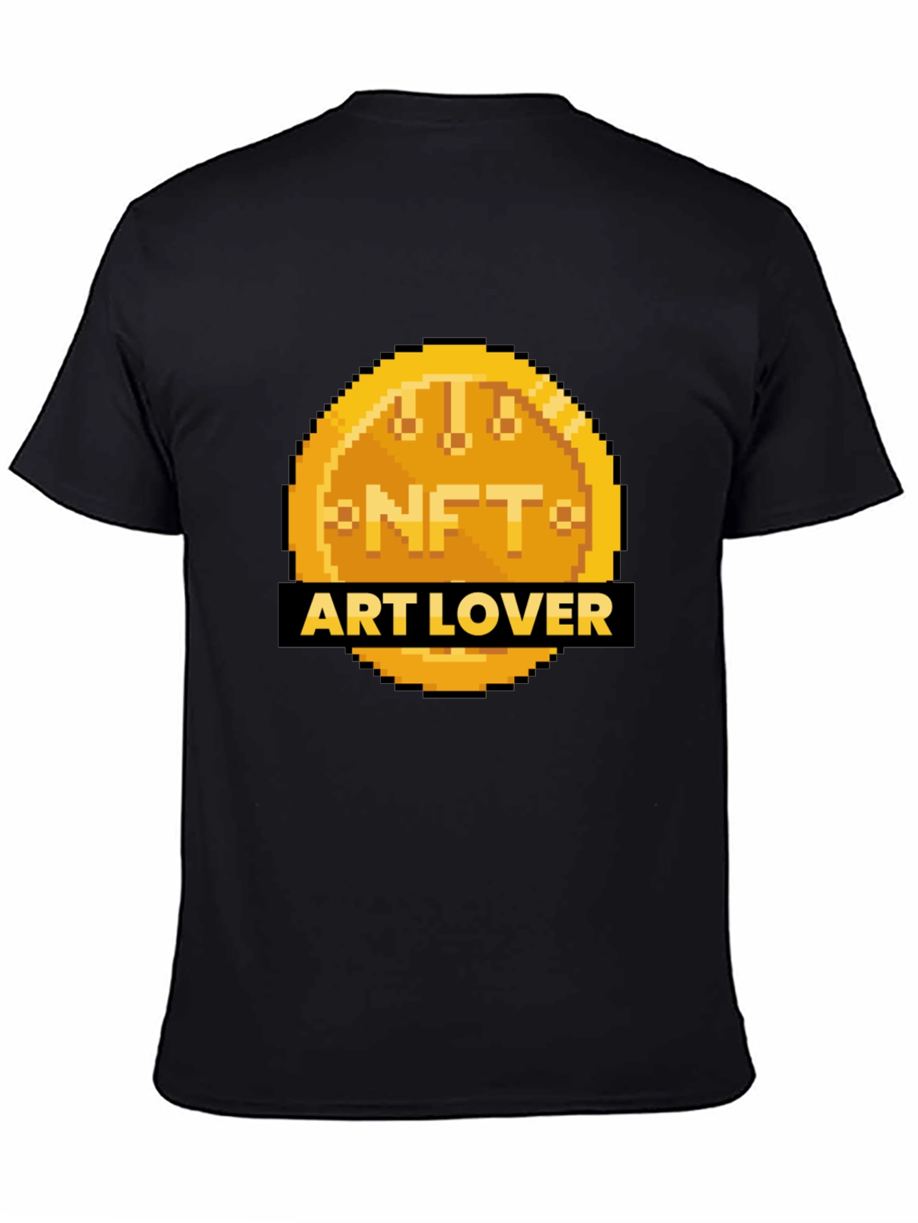 NFT Art Lover Pixel Coin Black T-Shirt