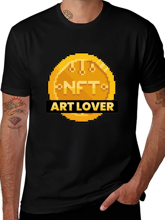 NFT Art Lover Pixel Coin Black T-Shirt