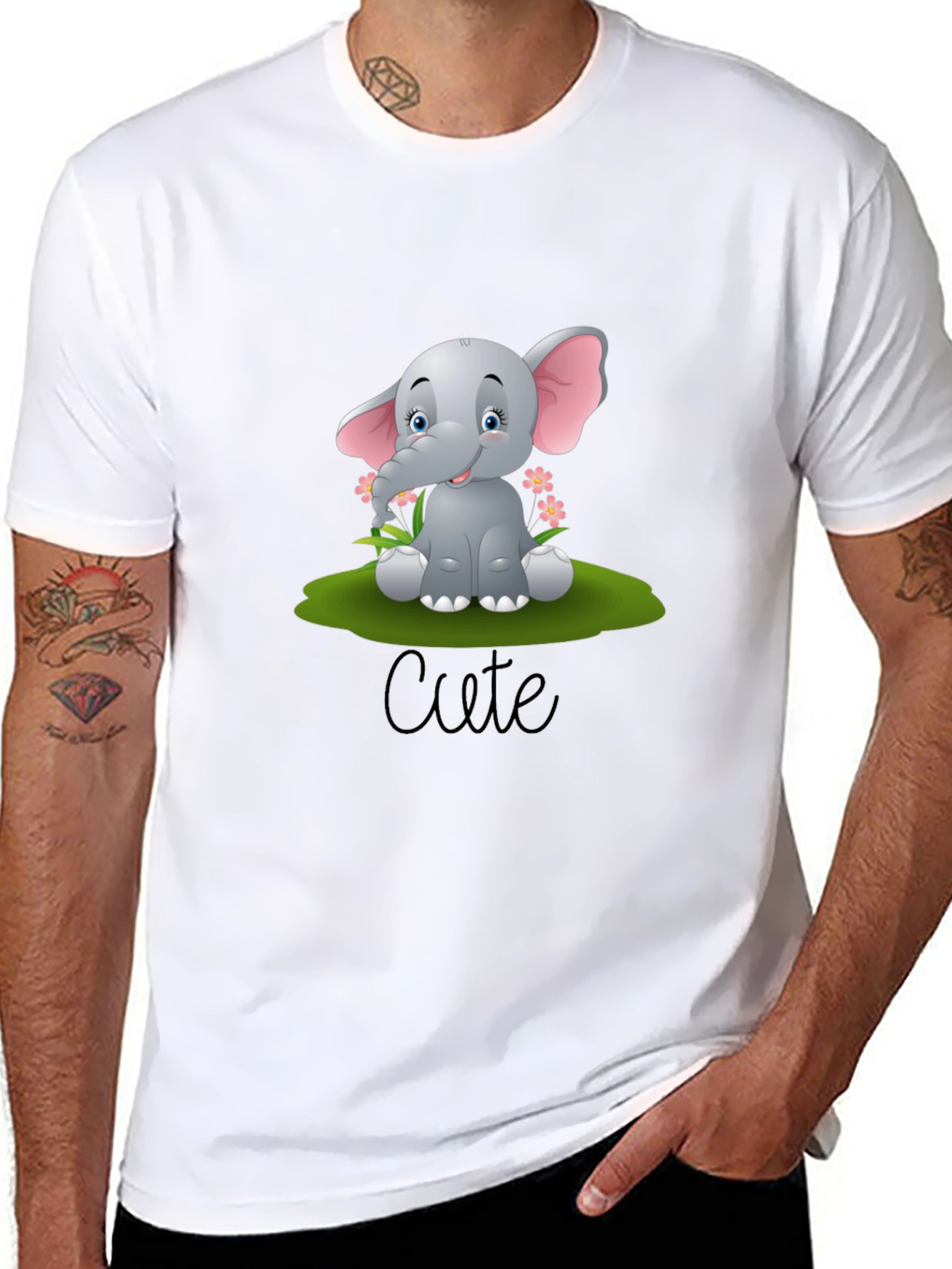 Cute Elephant Graphic T-Shirt