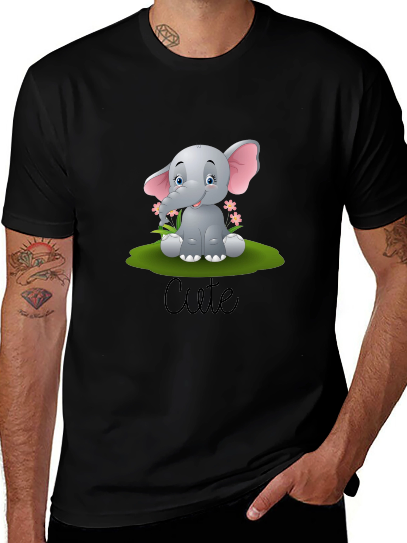 Cute Elephant Graphic T-Shirt