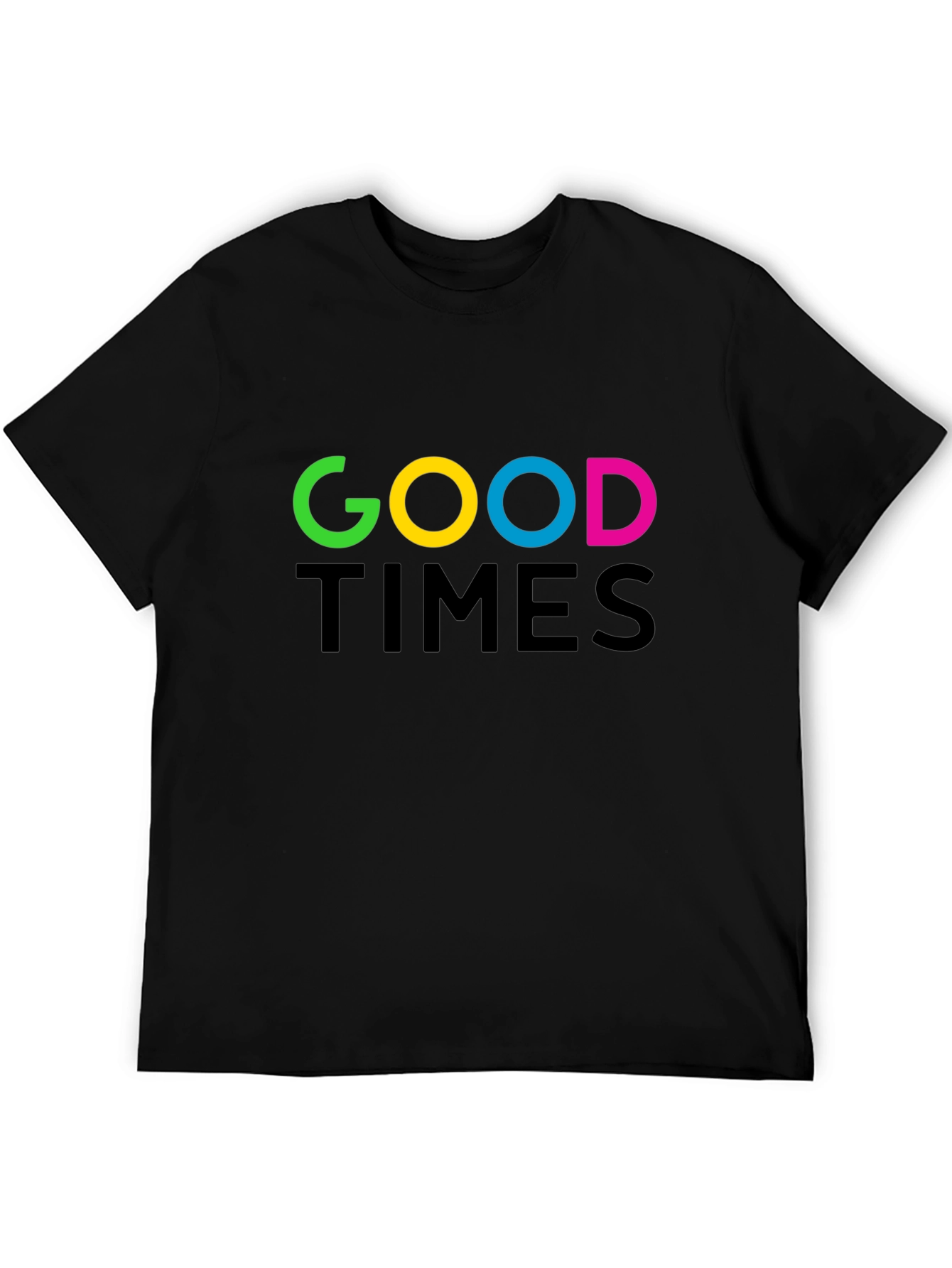 Good Times Graphic T-Shirt - Black Crew Neck Tee