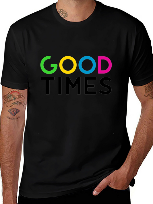 Good Times Graphic T-Shirt - Black Crew Neck Tee