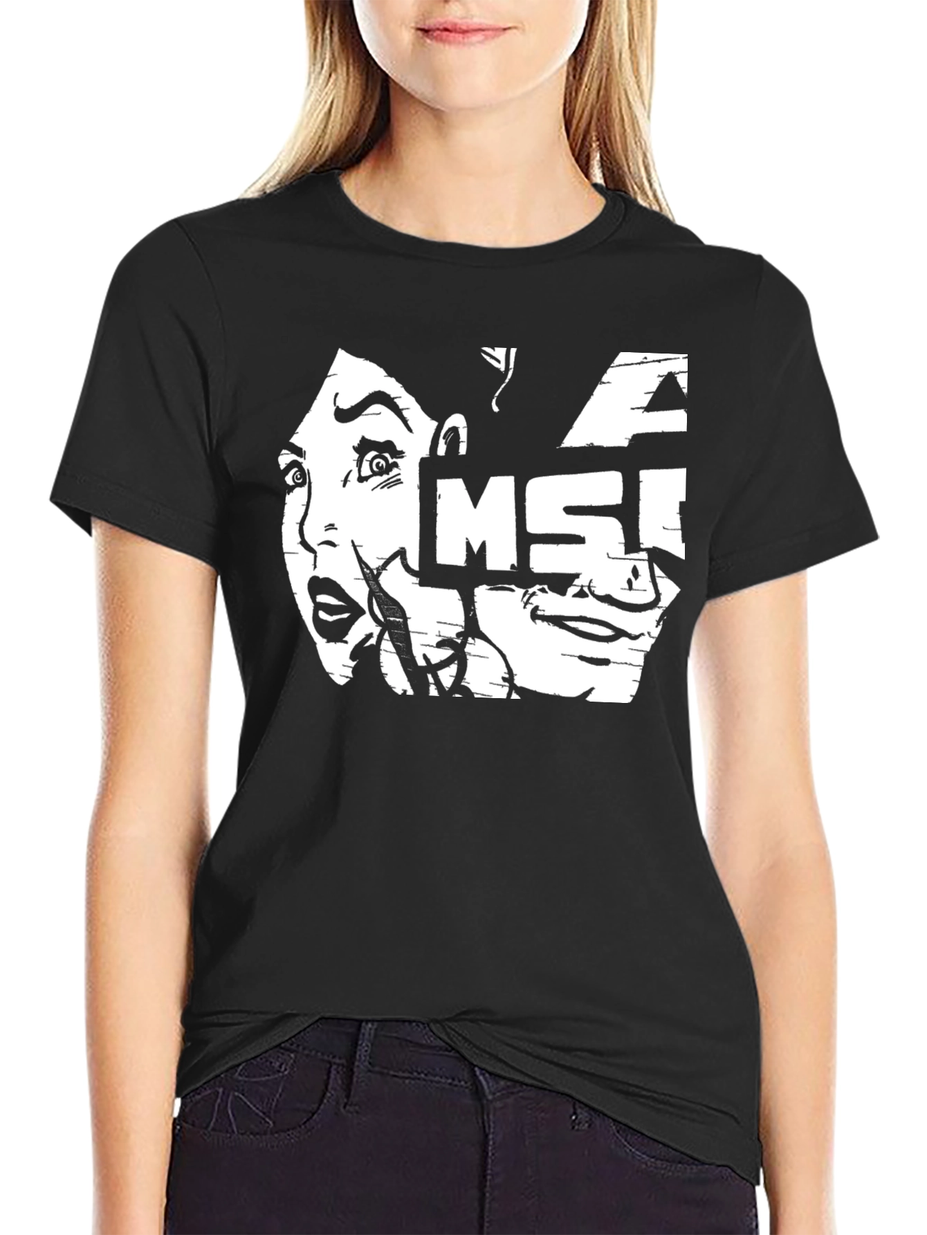 Disturbing Mindset MSI Graphic Print Black T-Shirt