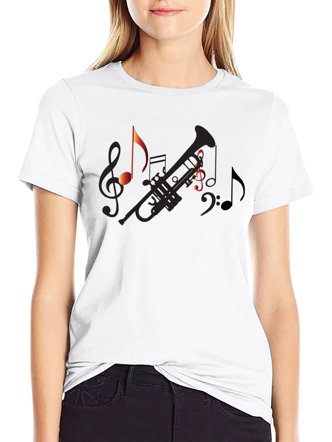 Musical Graphic Tee - Black Cotton T-Shirt
