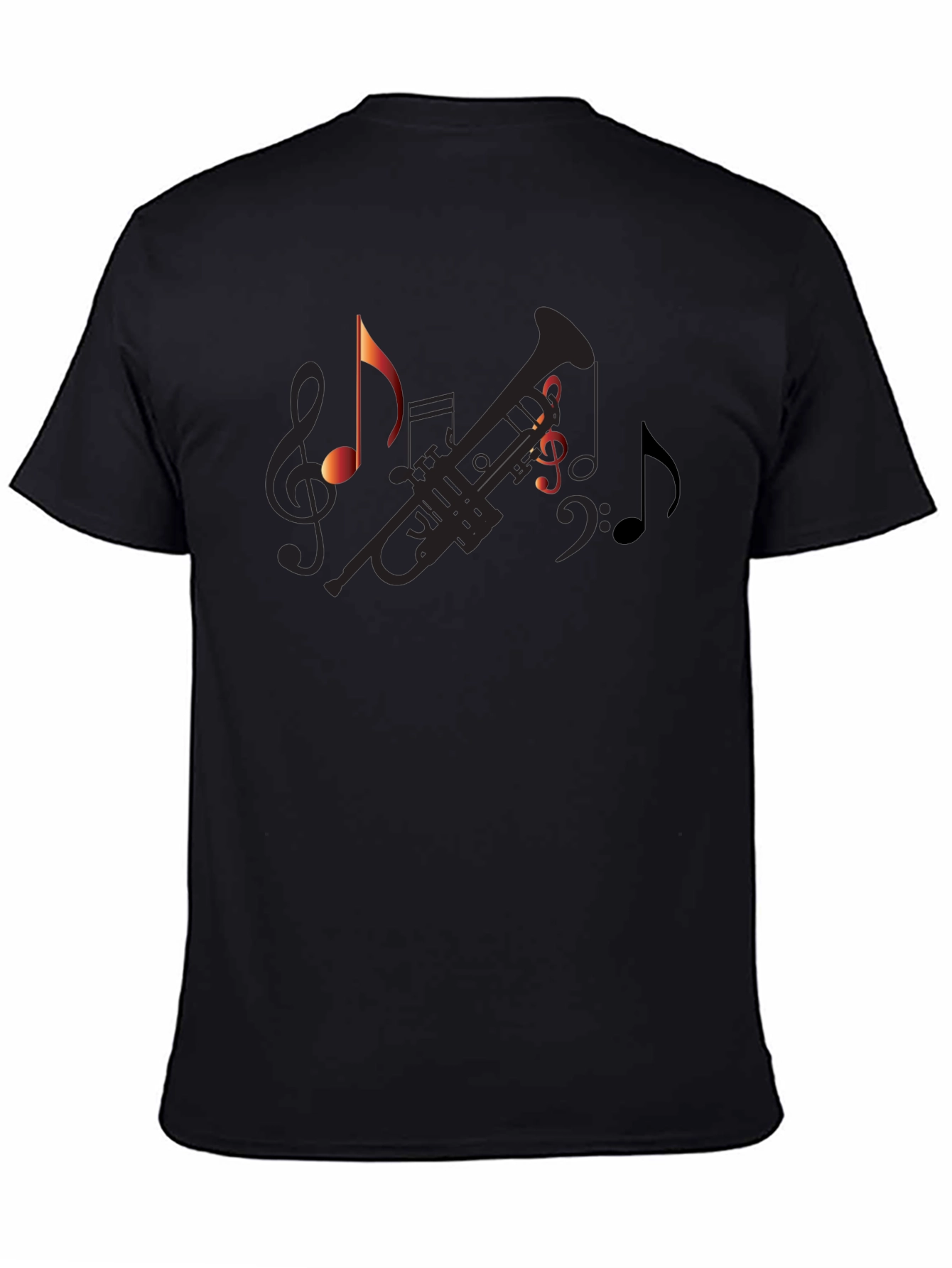 Musical Graphic Tee - Black Cotton T-Shirt