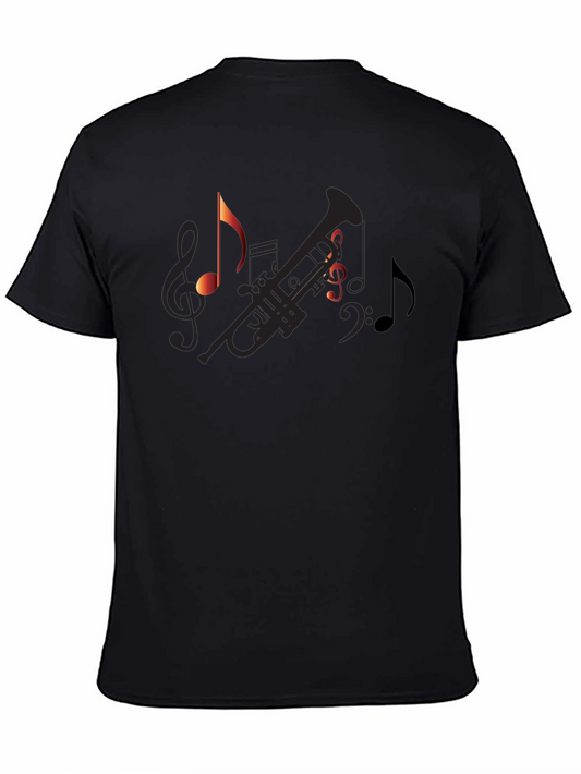 Musical Graphic Tee - Black Cotton T-Shirt