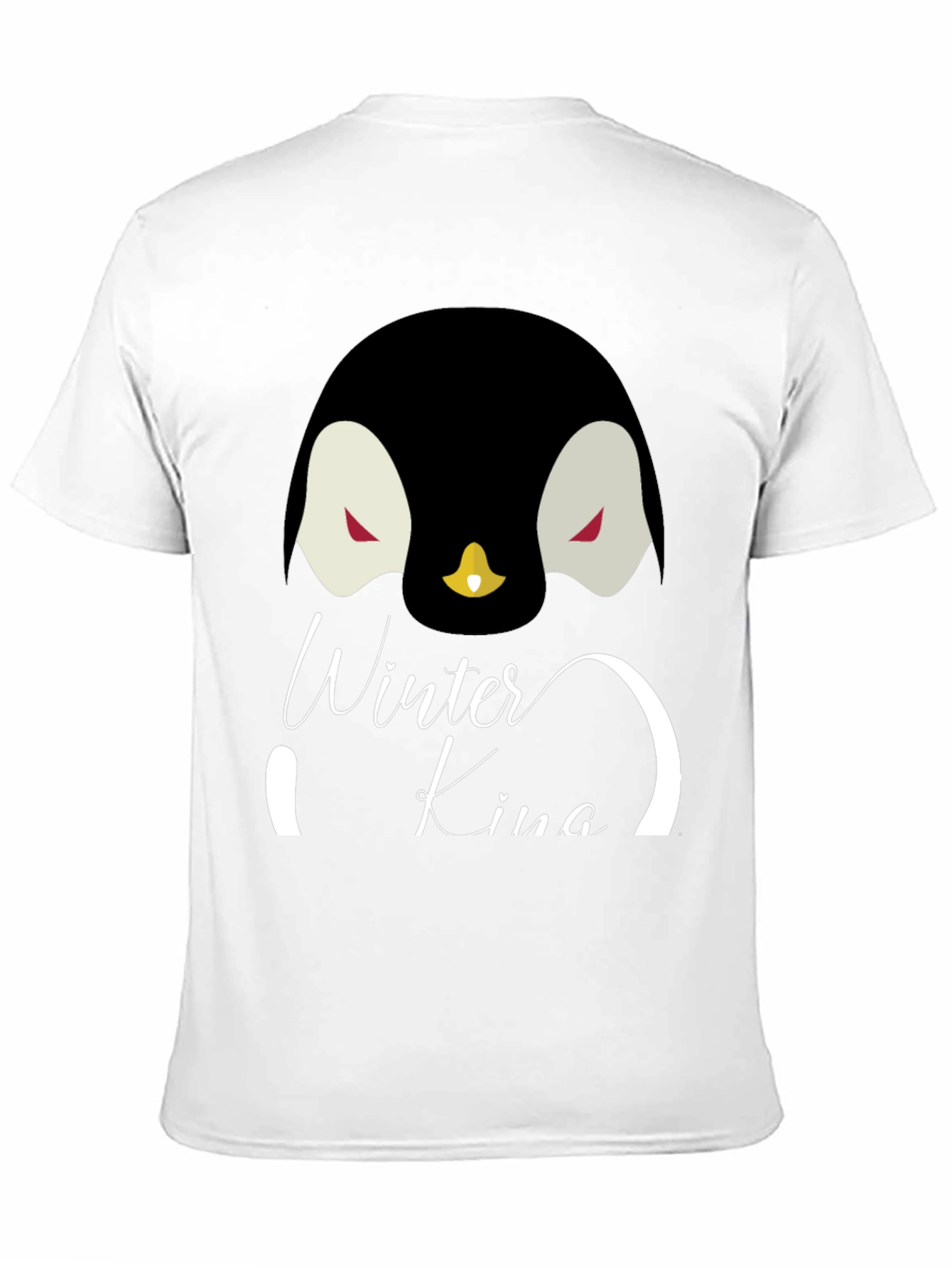 Winter King Penguin Graphic Tee - Cool Black T-Shirt