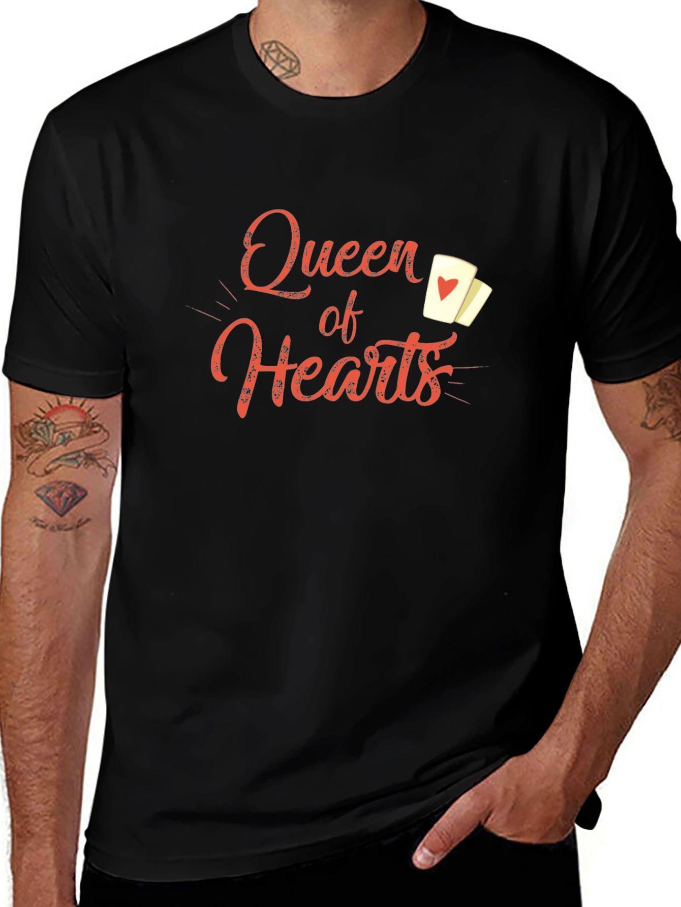Queen of Hearts Black Graphic Tee