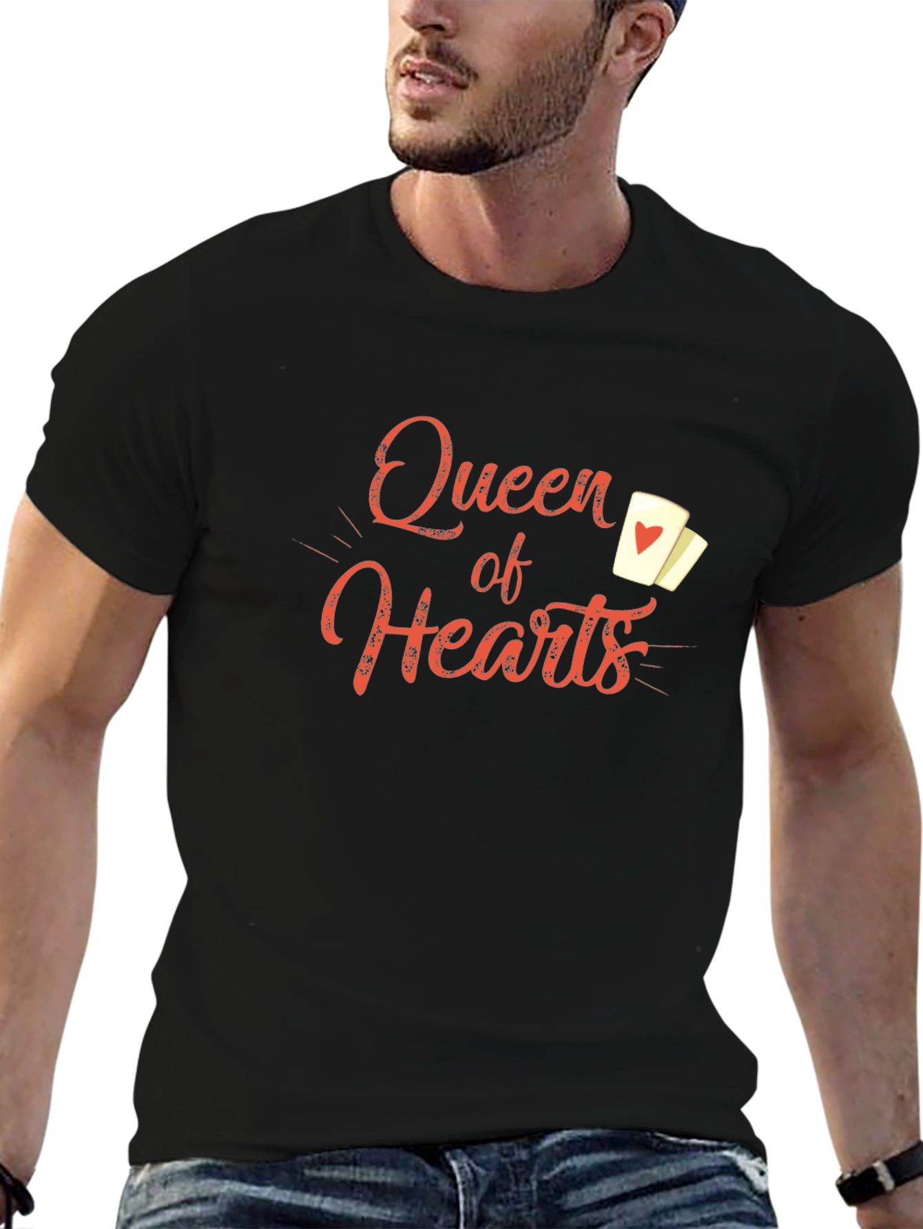 Queen of Hearts Black Graphic Tee