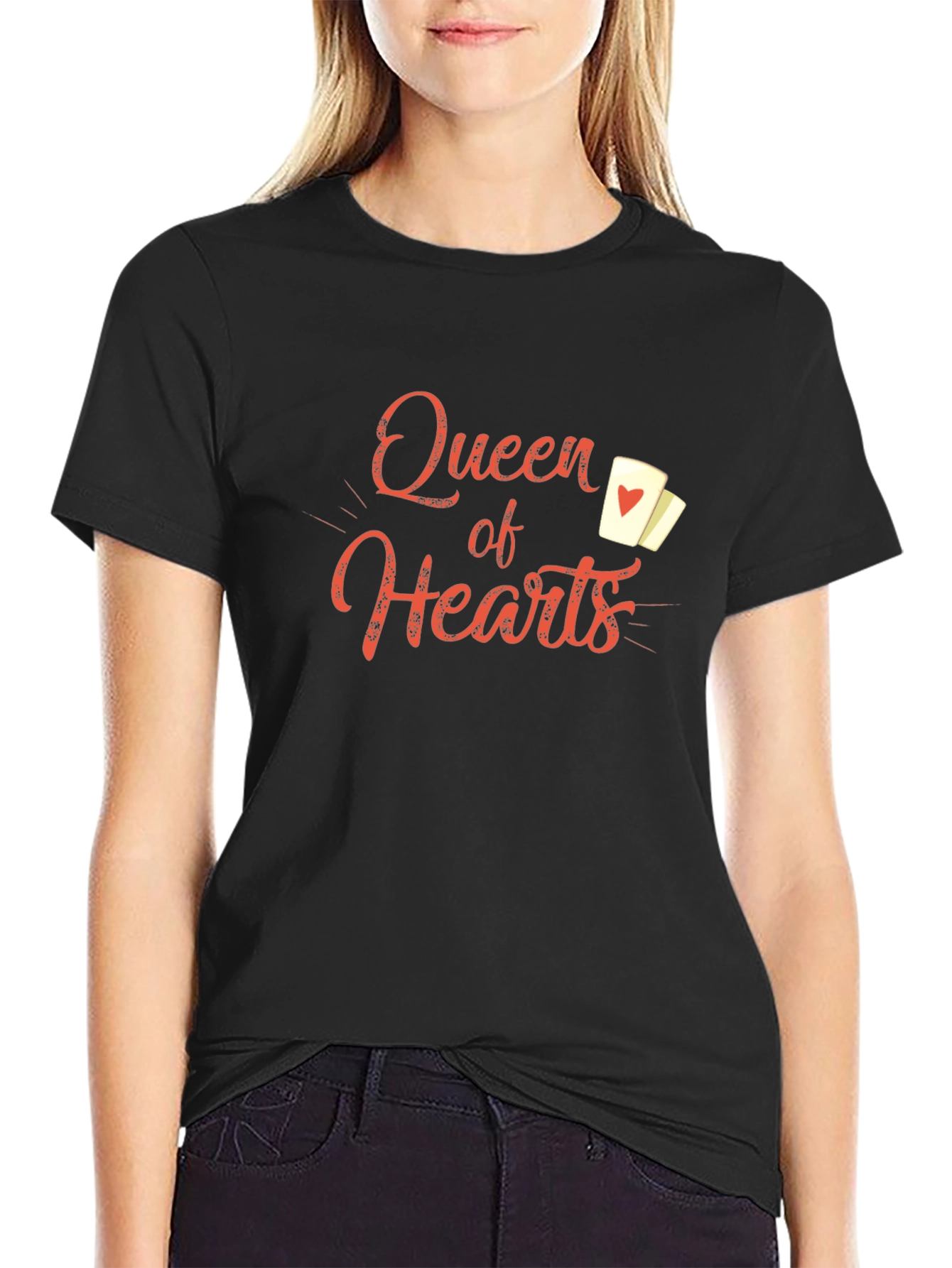 Queen of Hearts Black Graphic Tee