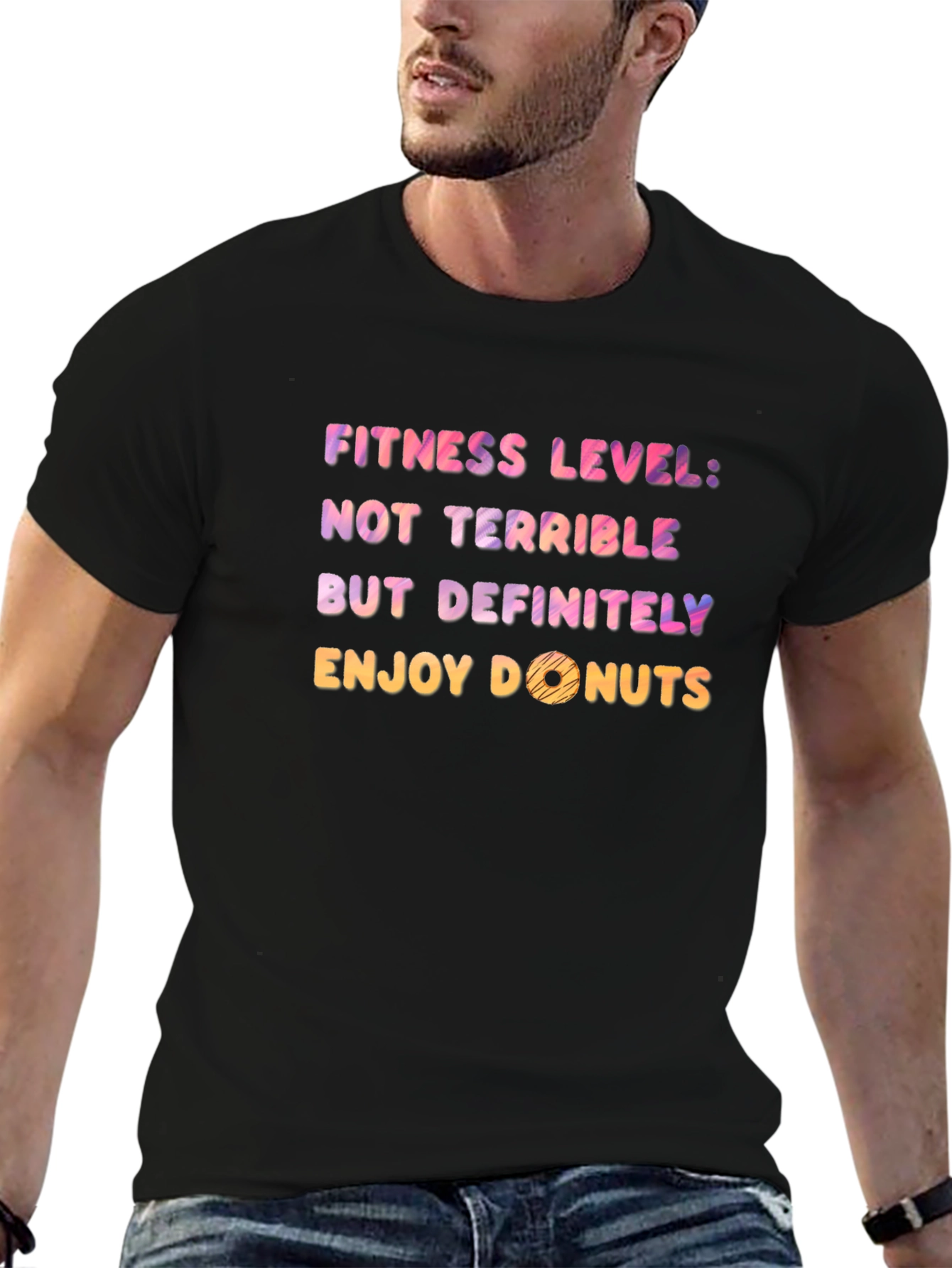 Funny Fitness Level Donuts Graphic Tee